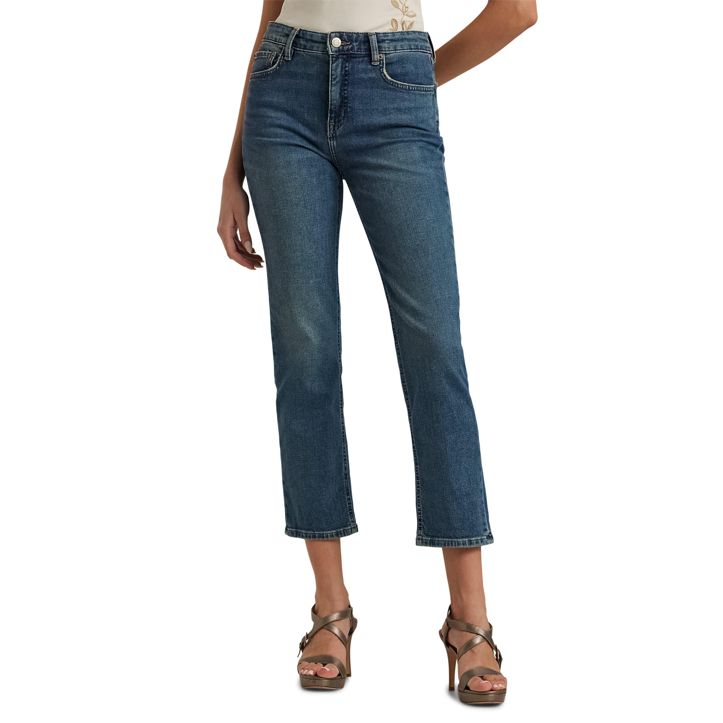 Dusk Indigo Wsh - Lauren by Ralph Lauren - High Rise Straight Leg Jeans - 2