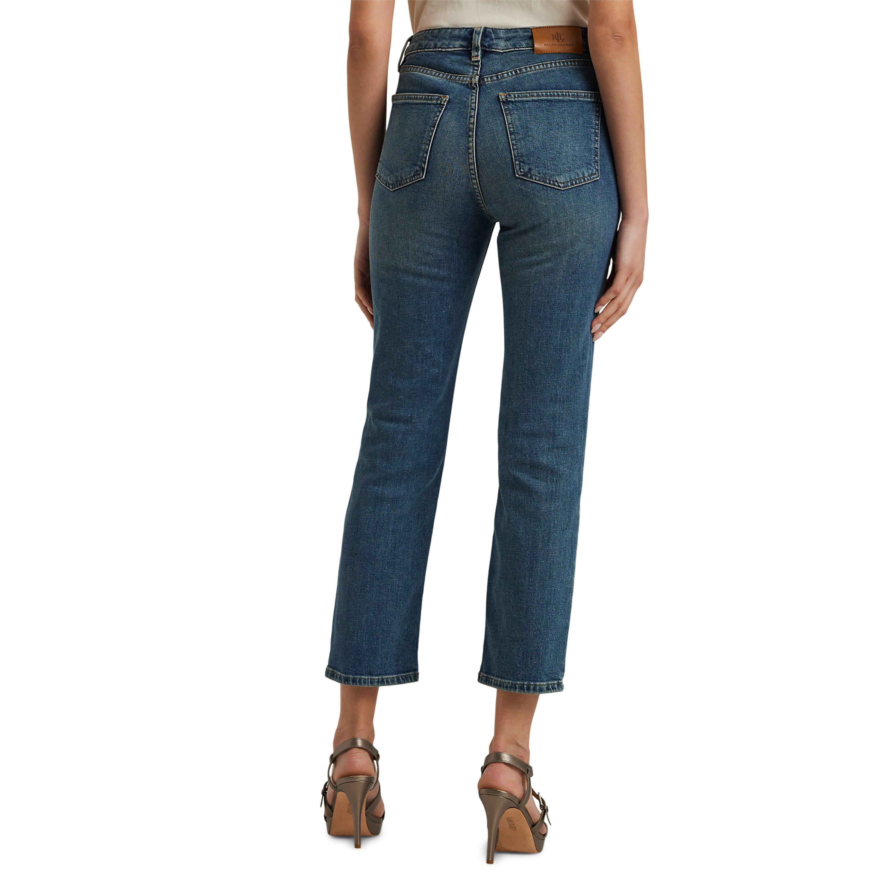 Dusk Indigo Wsh - Lauren by Ralph Lauren - High Rise Straight Leg Jeans - 3