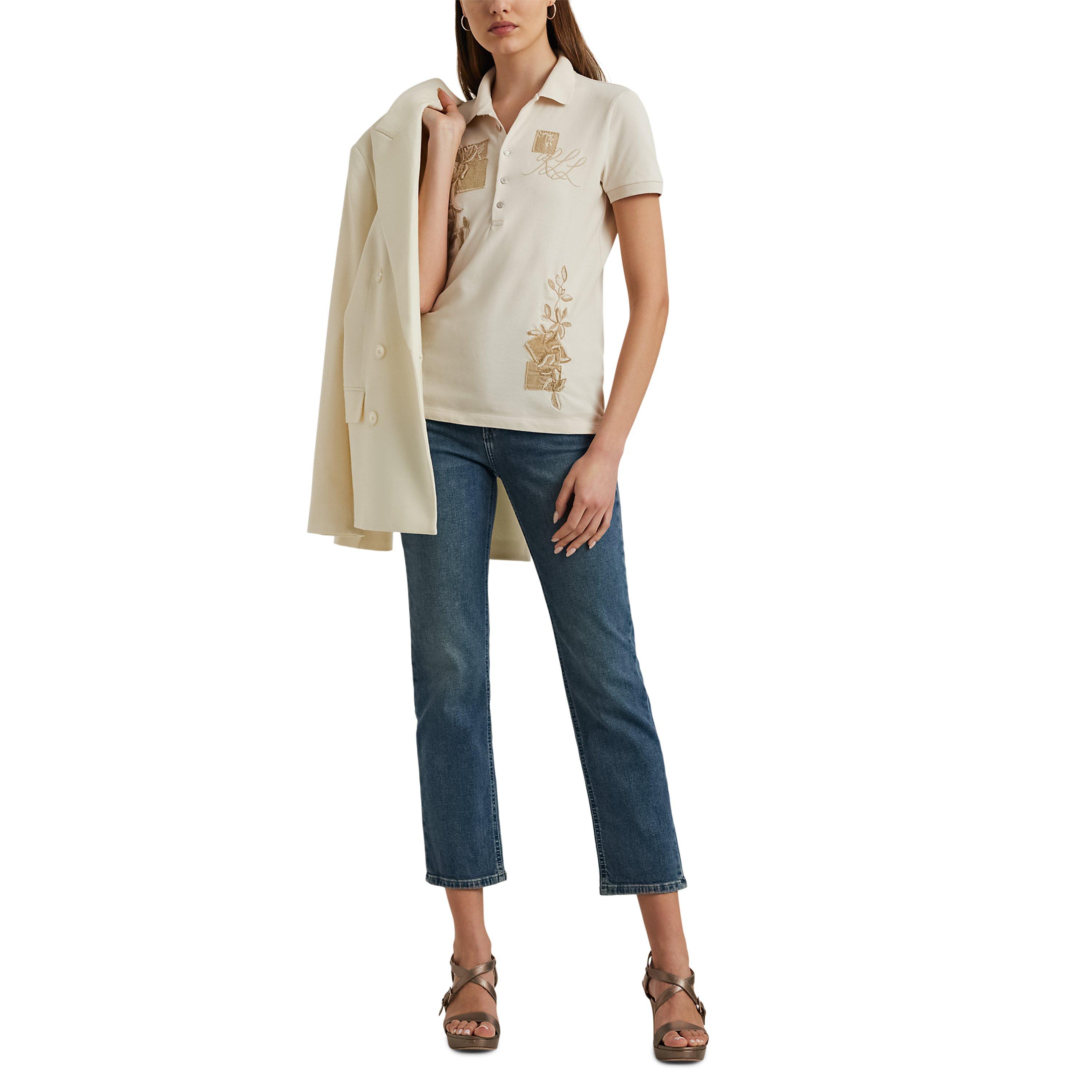 Dusk Indigo Wsh - Lauren by Ralph Lauren - High Rise Straight Leg Jeans - 4