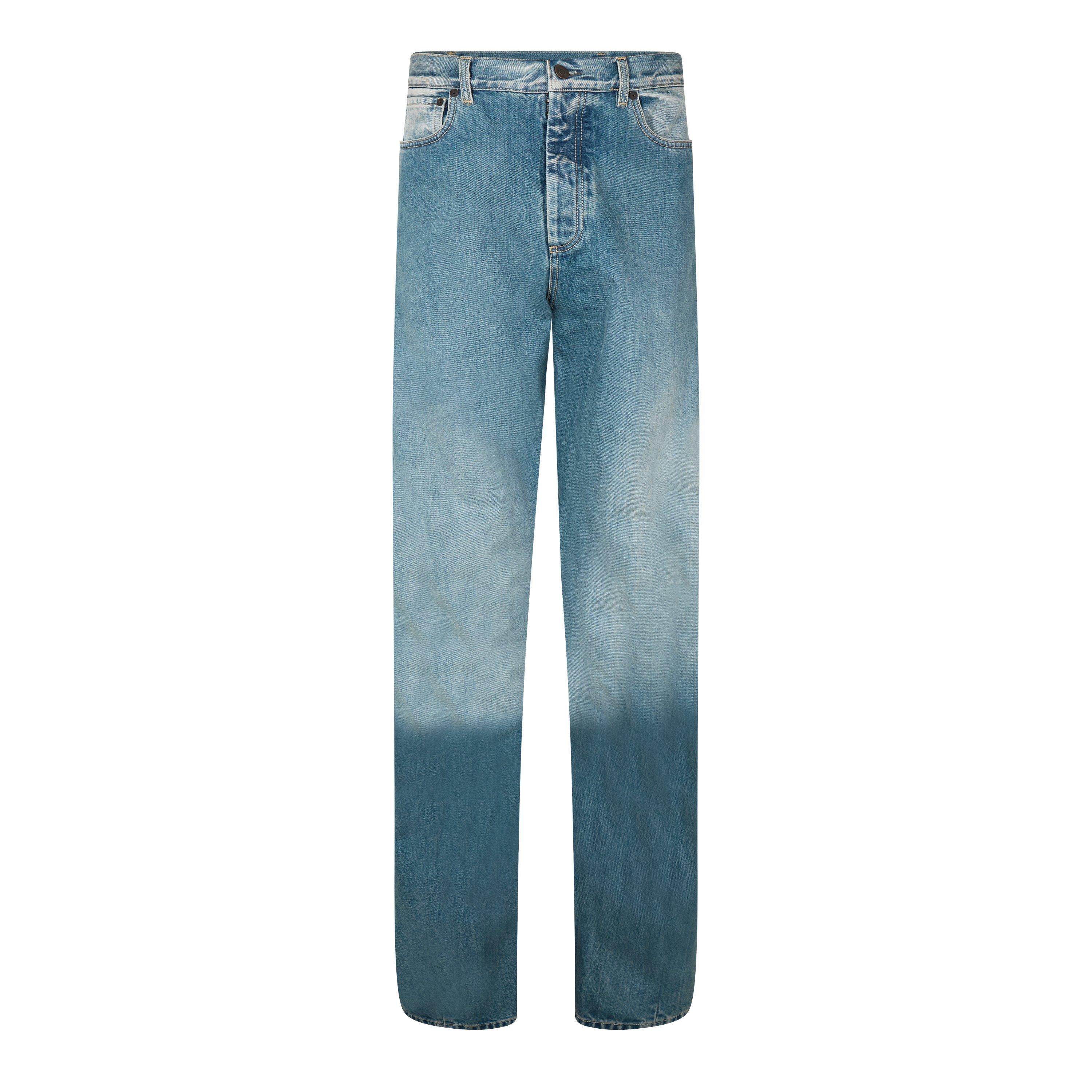 Med blue - Maison Margiela - Men's Diagonal Seam Straight Leg Jeans - 5