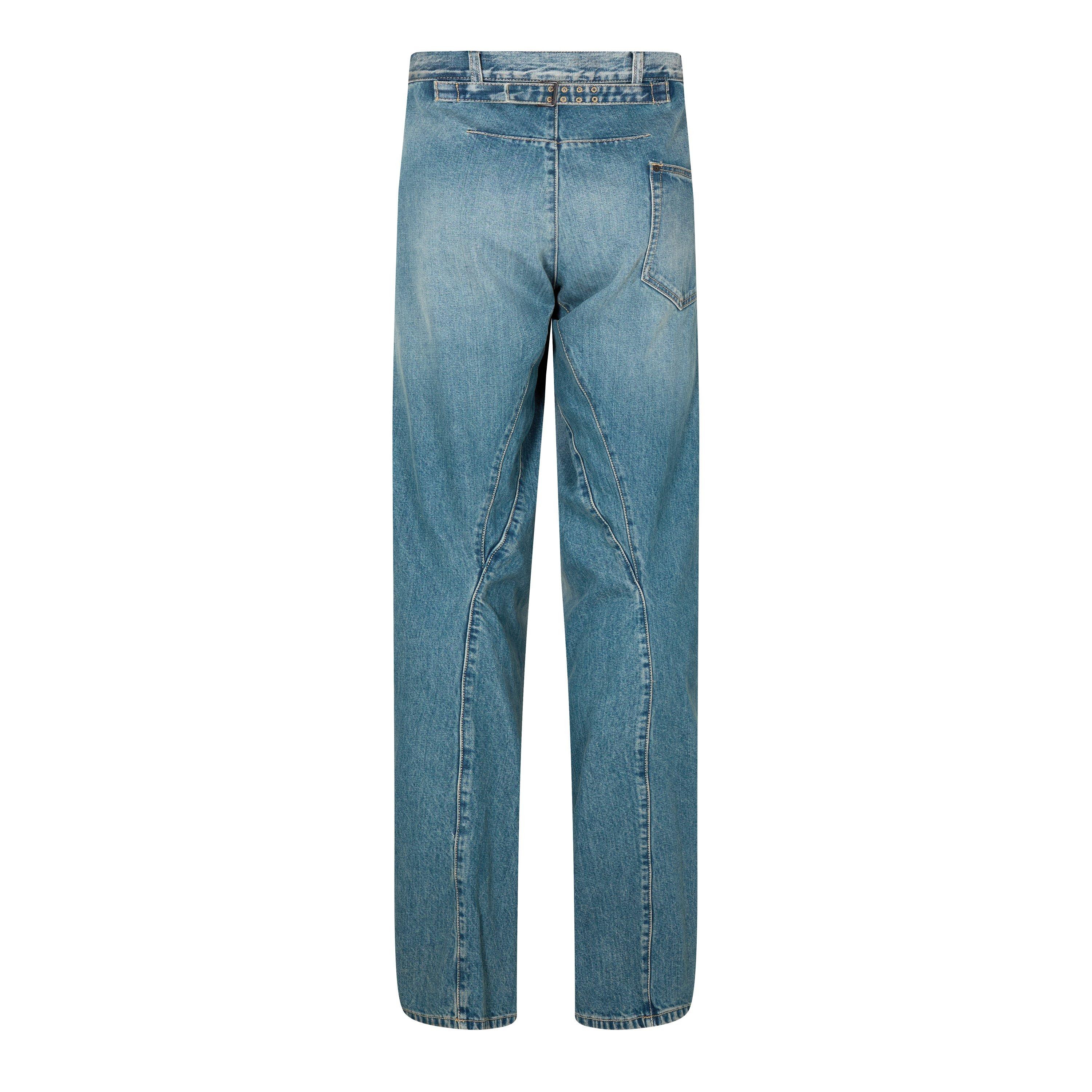 Med blue - Maison Margiela - Men's Diagonal Seam Straight Leg Jeans - 6