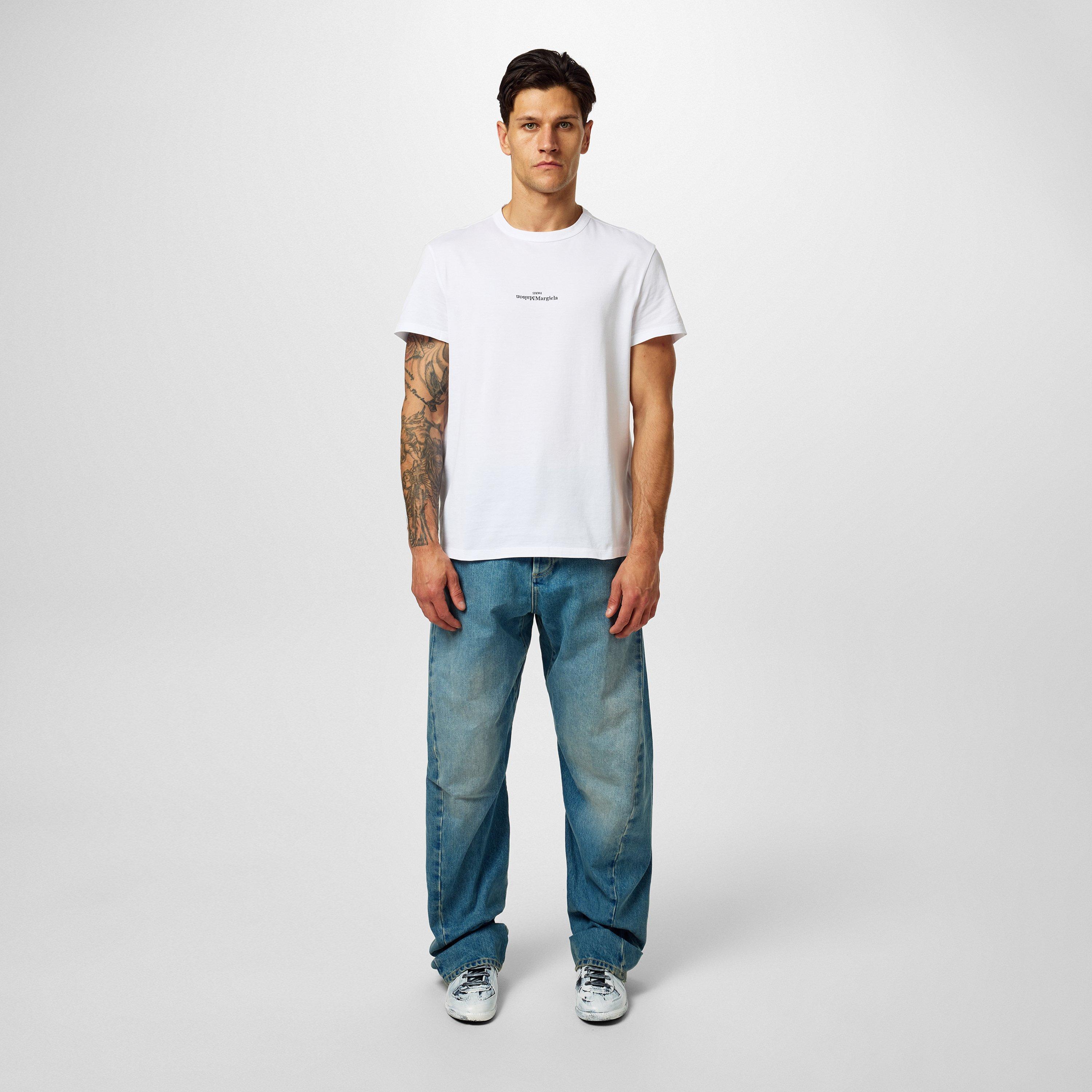 Med blue - Maison Margiela - Men's Diagonal Seam Straight Leg Jeans - 4