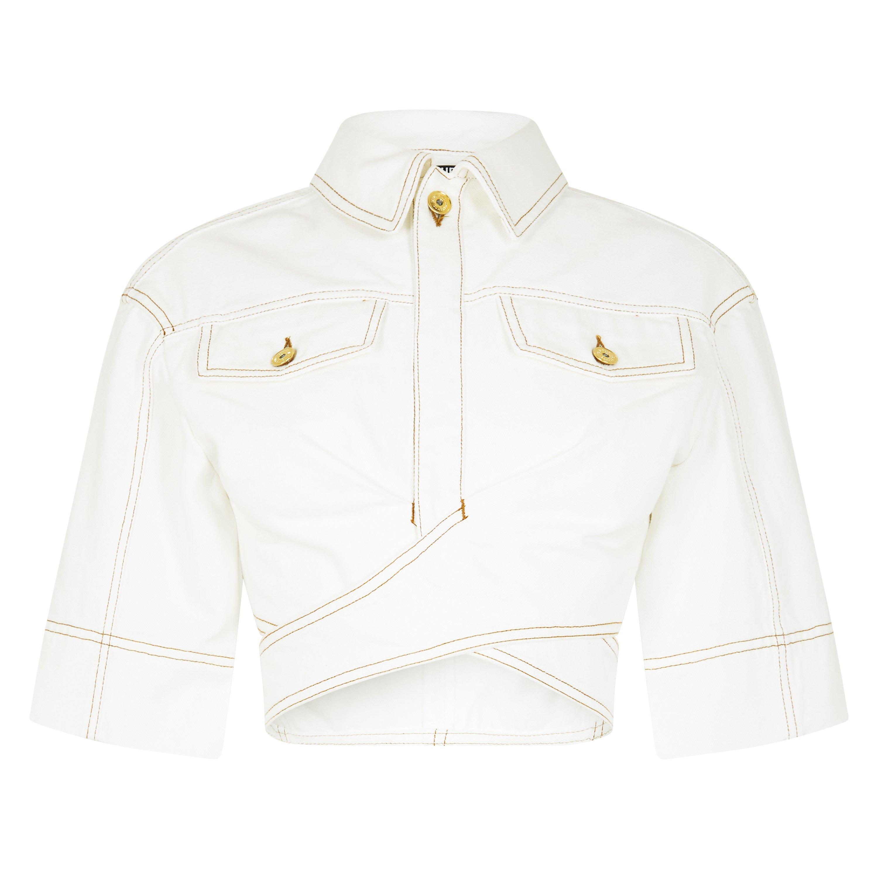 Off White/Tabac - Jacquemus - De-Nîmes Denim Top - 5