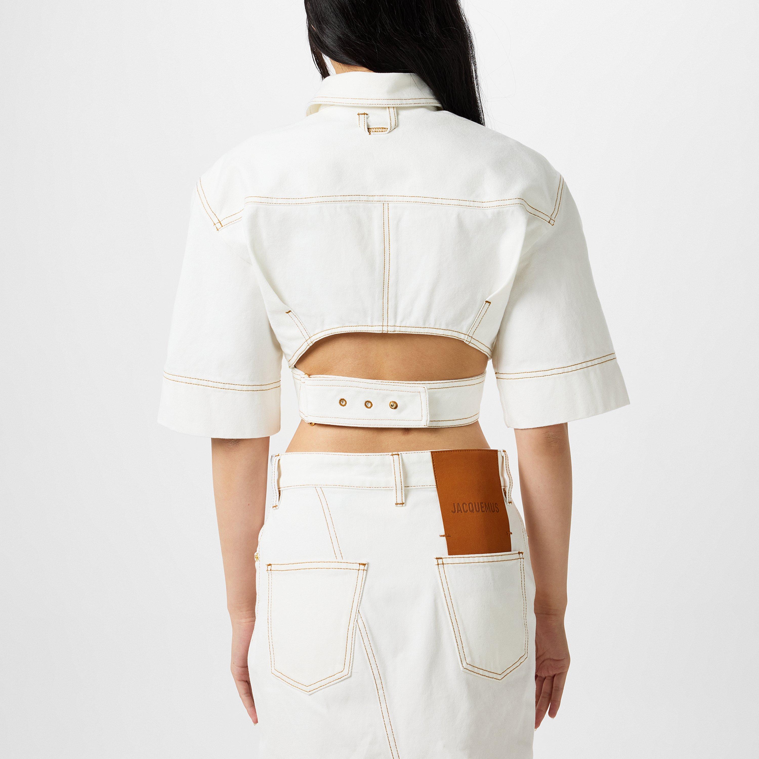 Off White/Tabac - Jacquemus - De-Nîmes Denim Top - 3