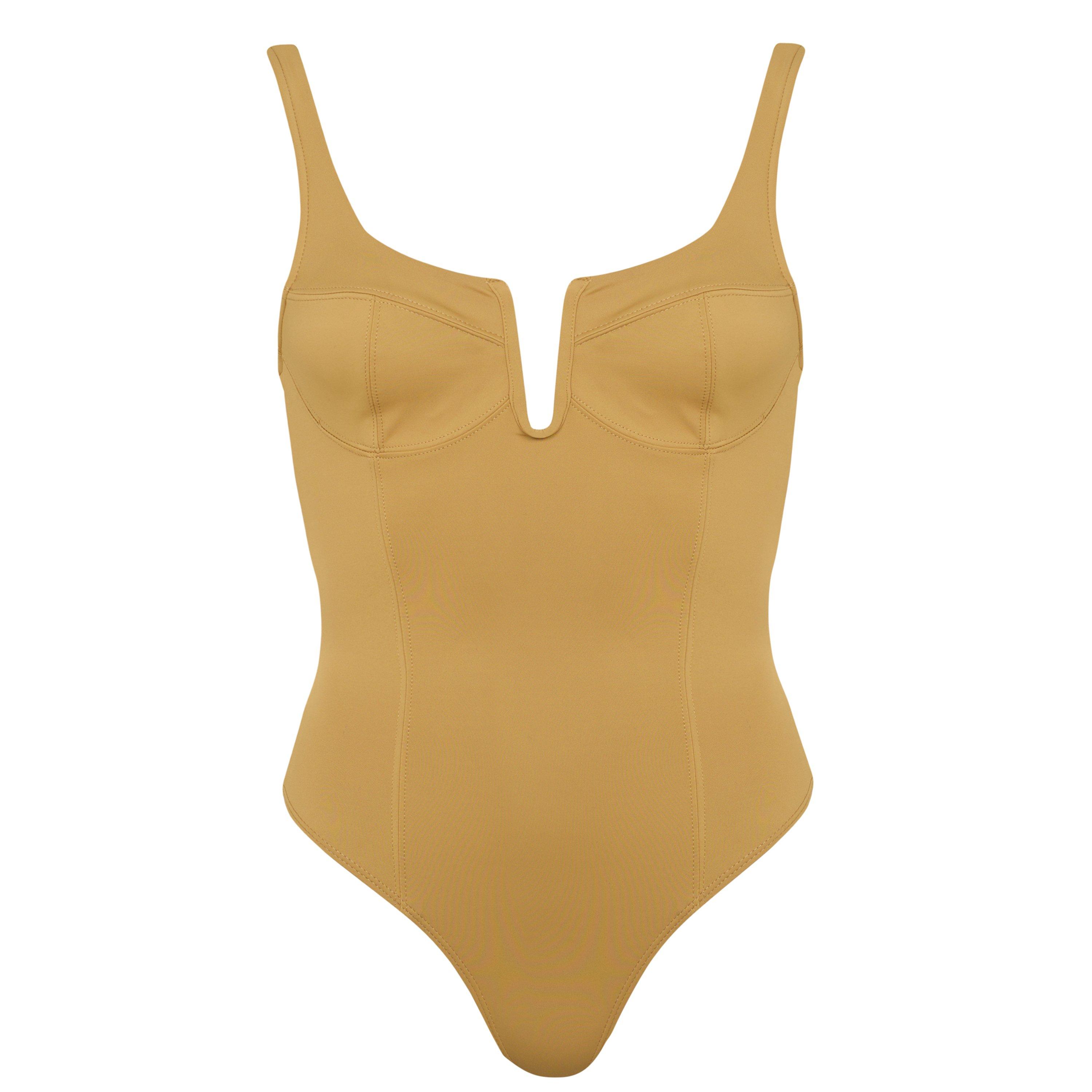 Pecan 001 - Good American - Scuba U Ring Corset Bodysuit - 5