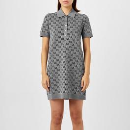 Gucci Wool Jacquard Polo Dress