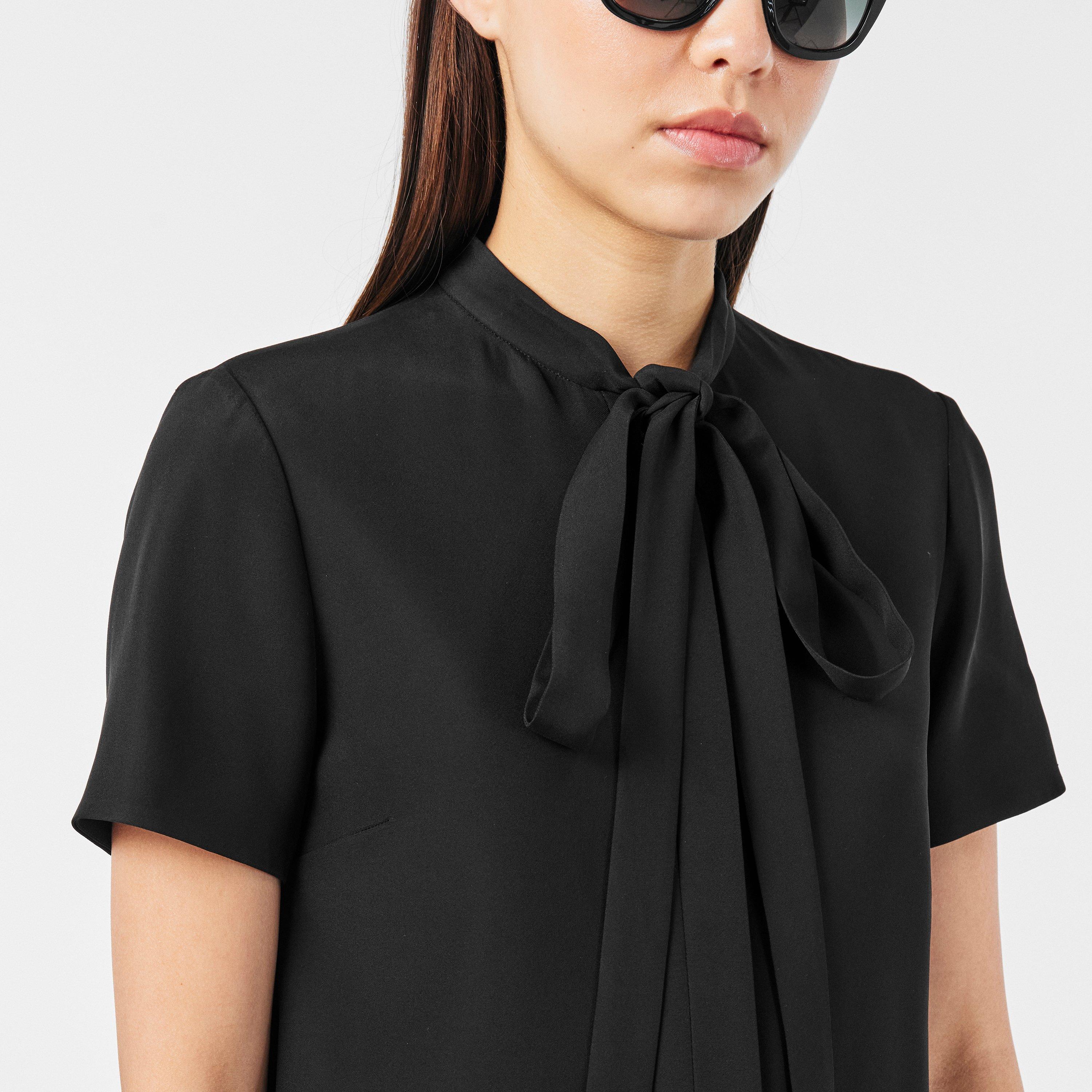 Black - Gucci - Women's Plain Viscose Mini Dress - 5