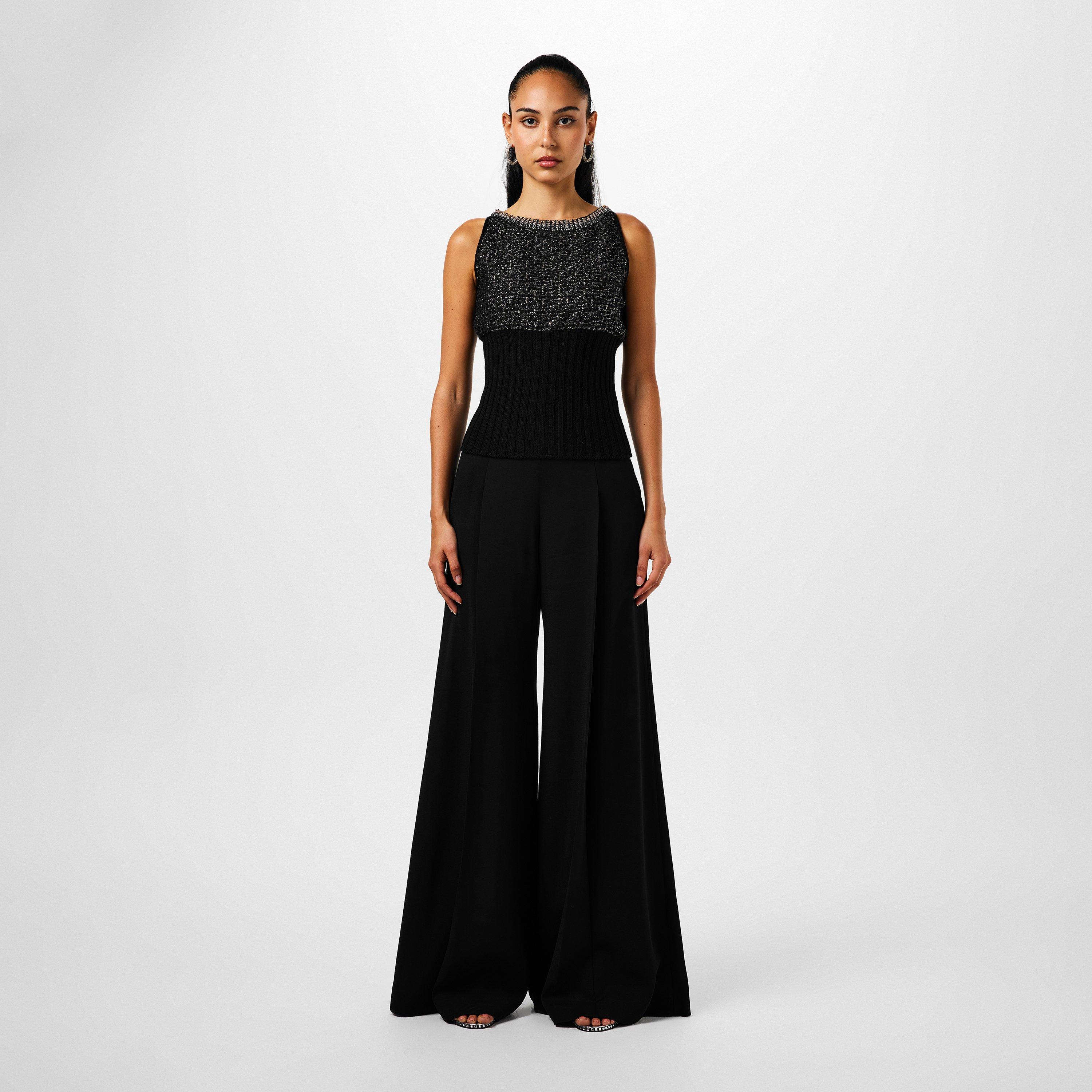 Black/Silver - Giambattista Valli - Women's Boucle Knitted Vest - 4