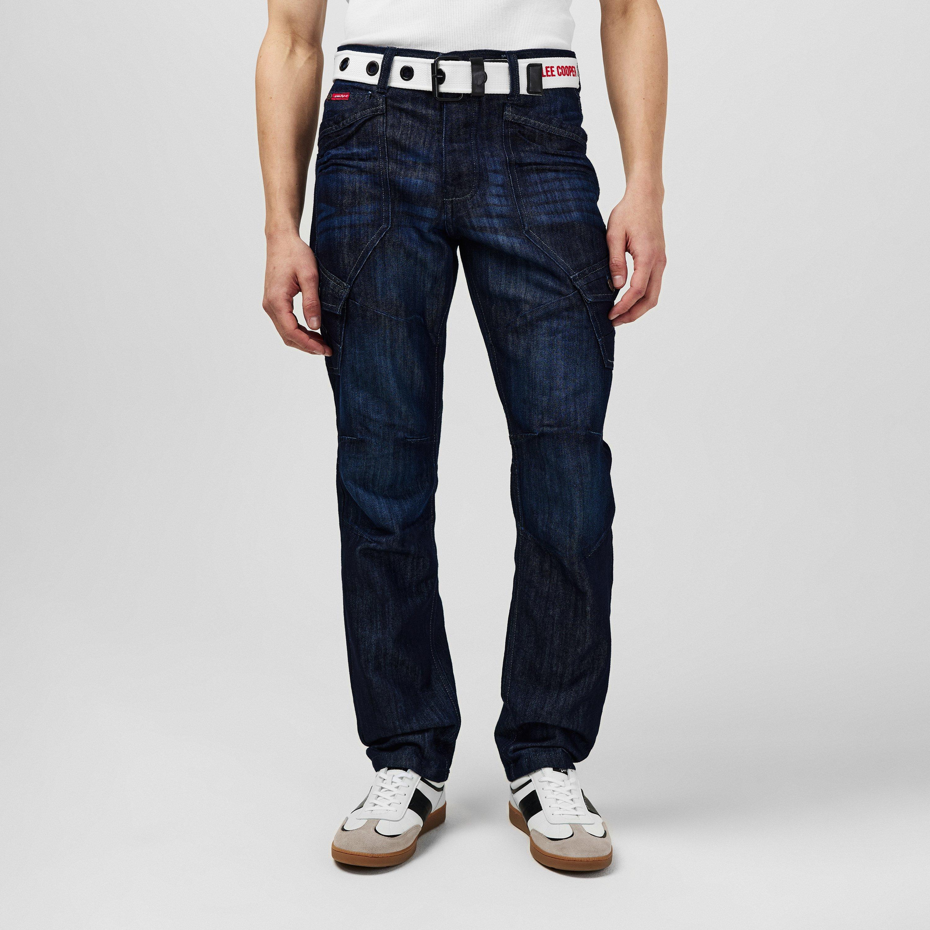 Donkere Wassing - Lee Cooper - Belted Cargo Jeans Mens - 3
