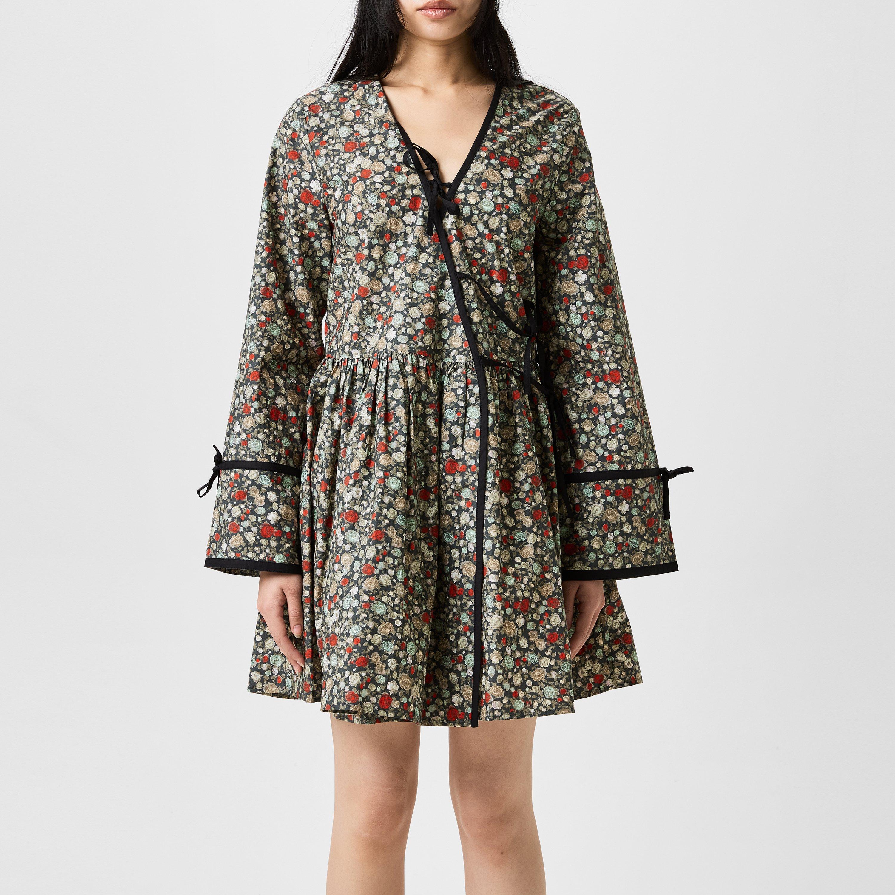 Black Sand - Ganni - Floral Wrap Dress - 1