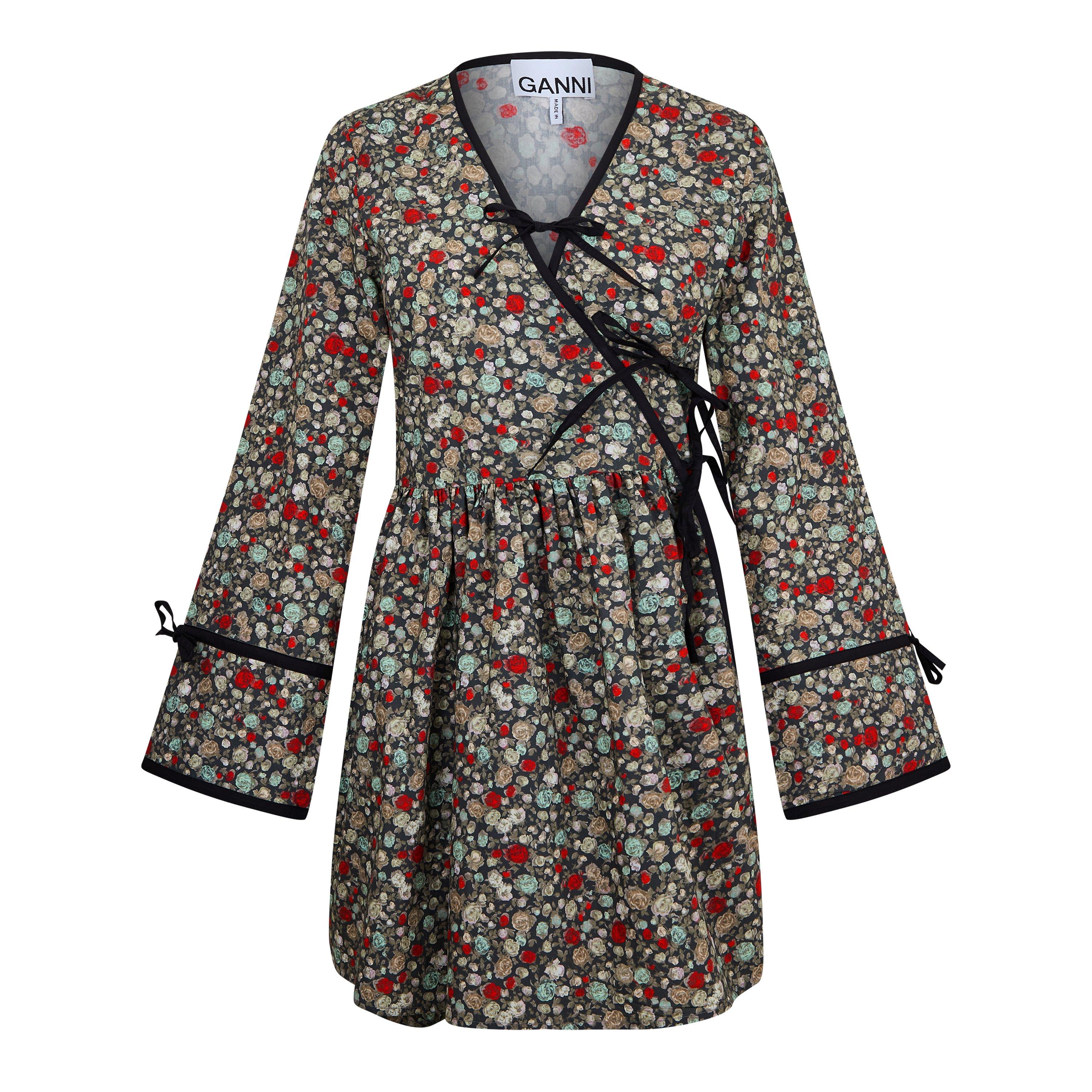 Black Sand - Ganni - Floral Wrap Dress - 5