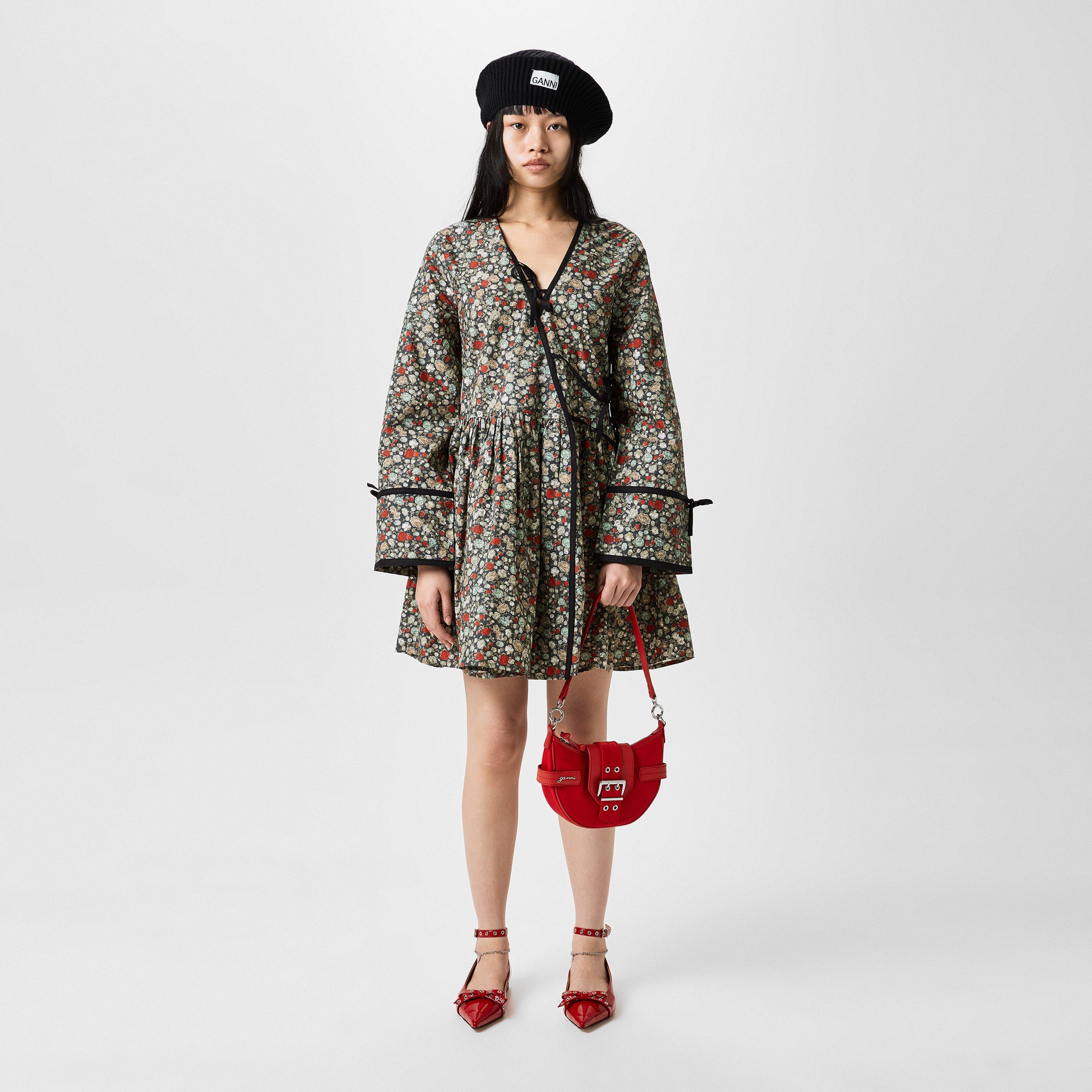 Black Sand - Ganni - Floral Wrap Dress - 4