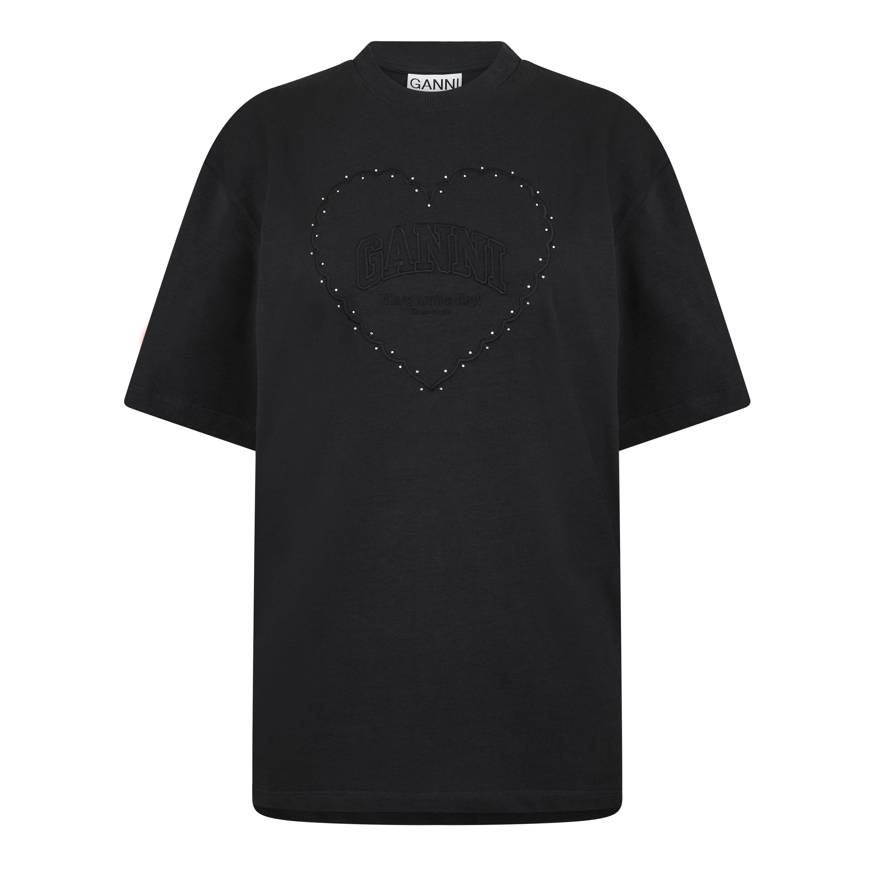Ganni | Studded Heart T-Shirt | Regular Fit T-Shirts