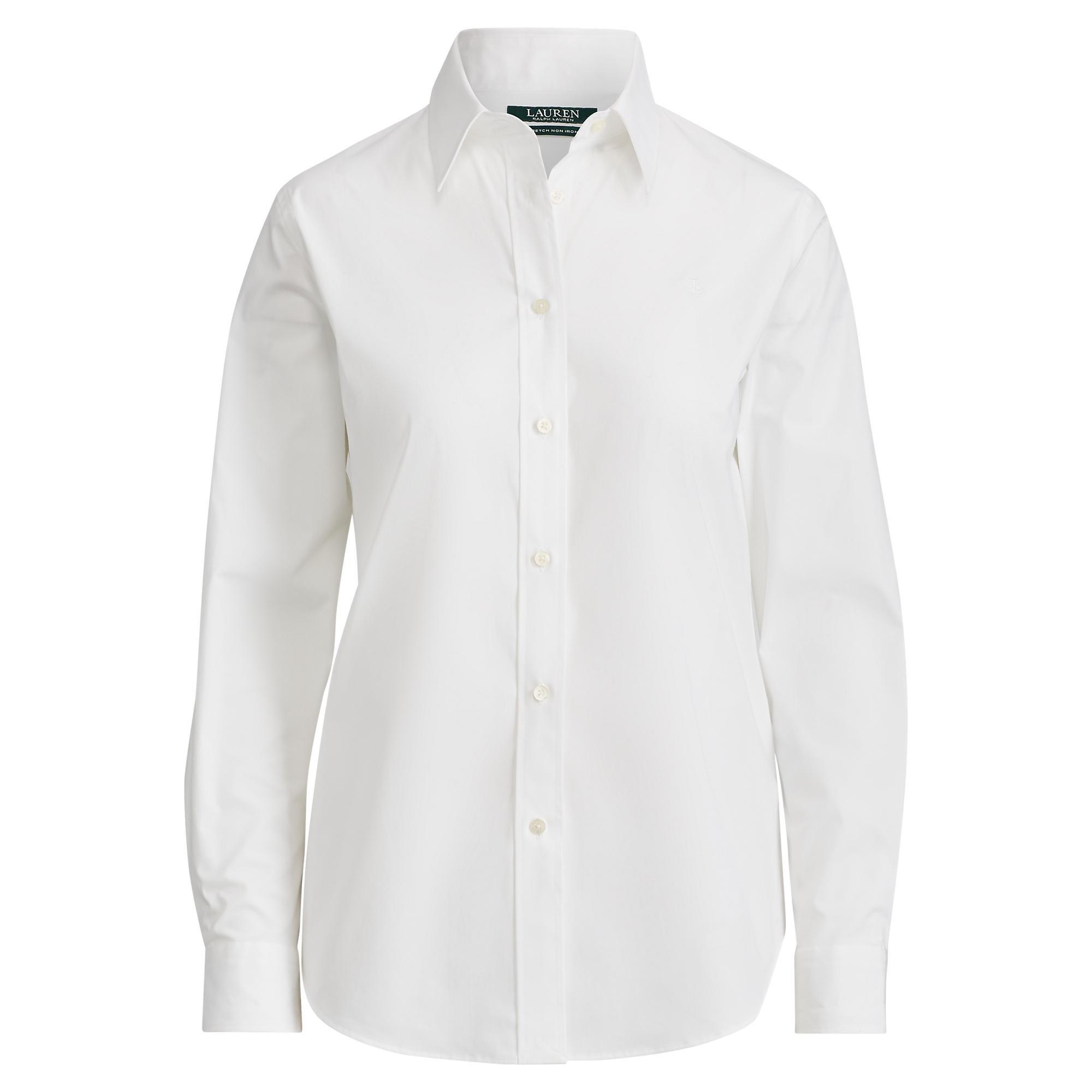 White - Lauren by Ralph Lauren - Featherweight Cotton Shirt - 7
