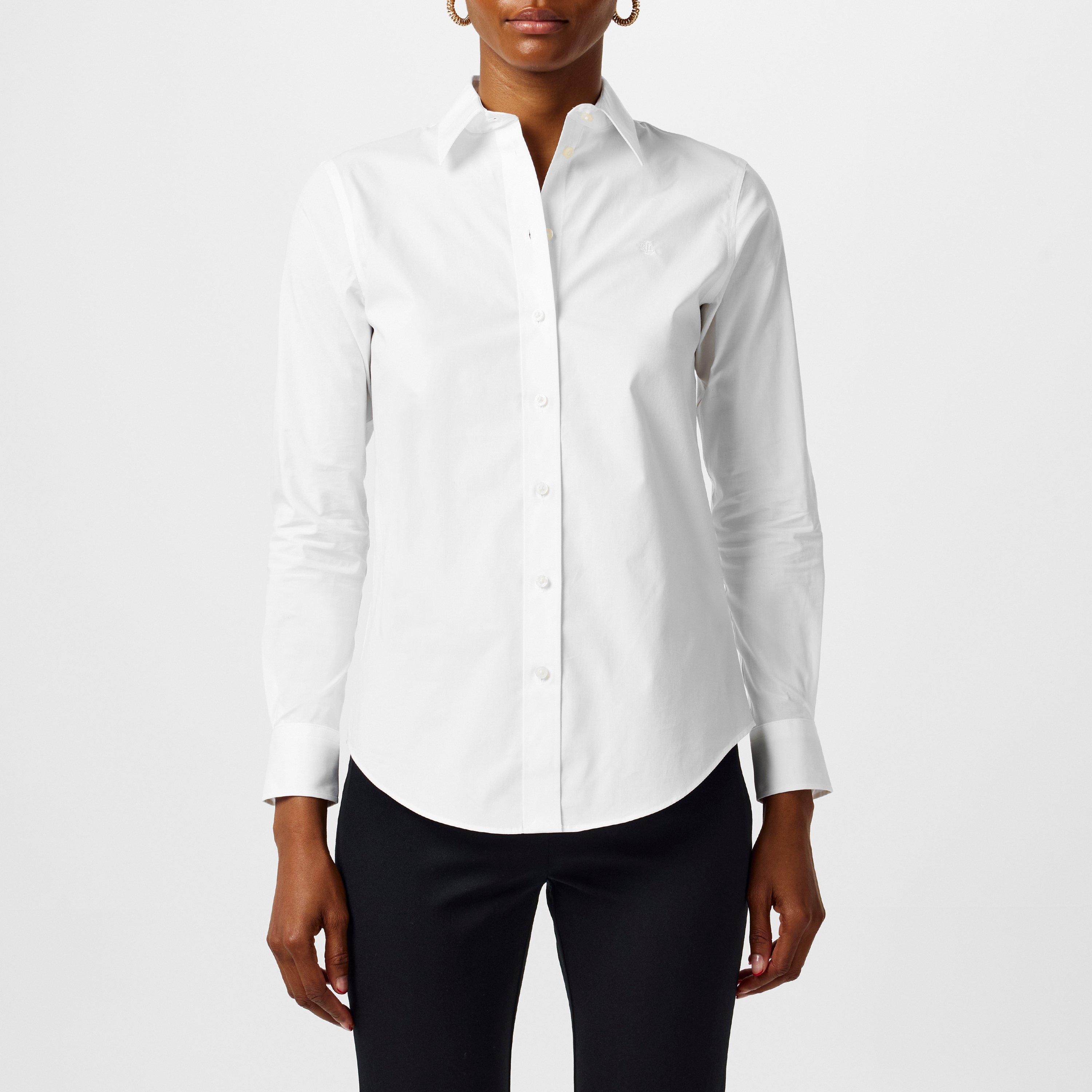 White - Lauren by Ralph Lauren - Featherweight Cotton Shirt - 3