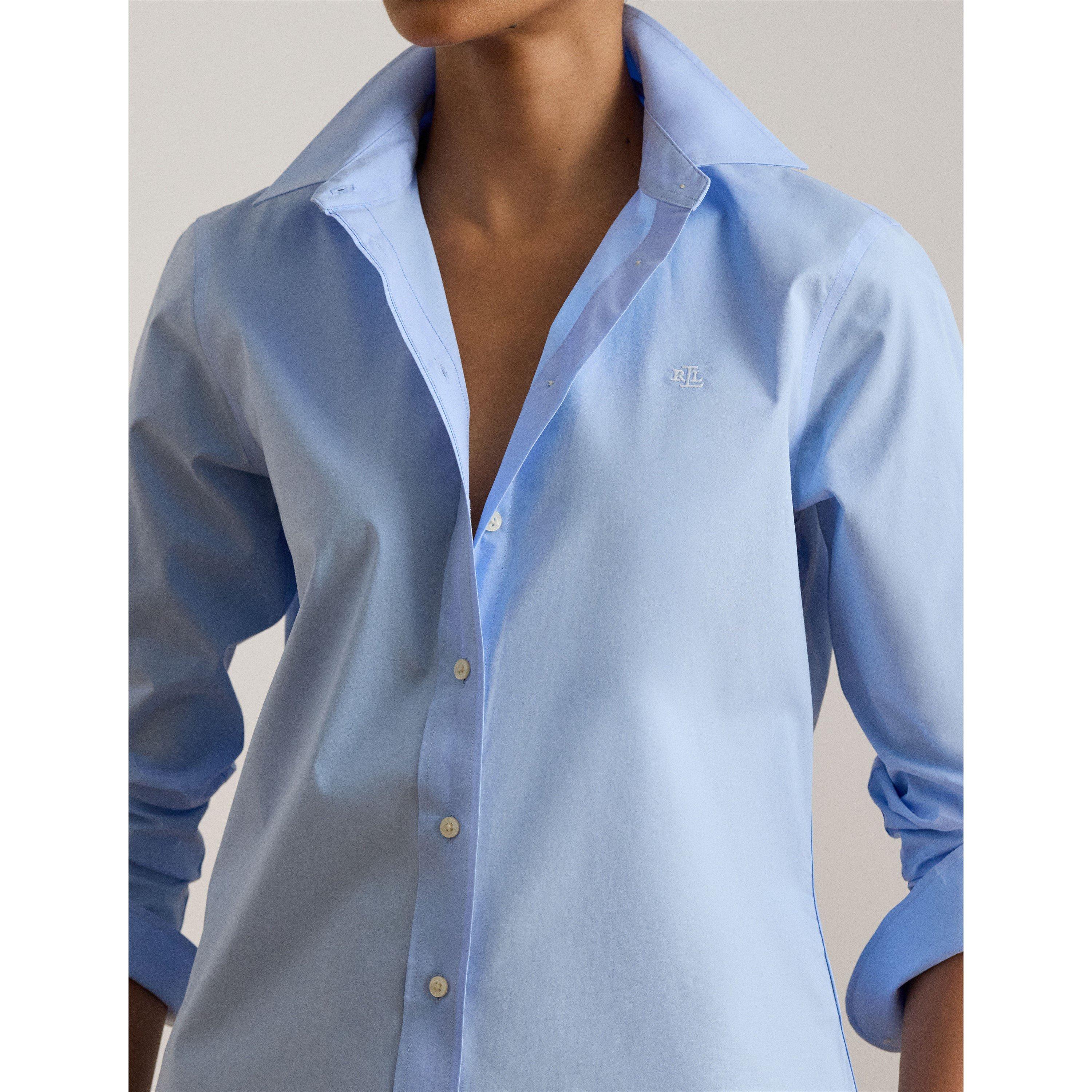 BLUE - Lauren by Ralph Lauren - Featherweight Cotton Shirt - 4