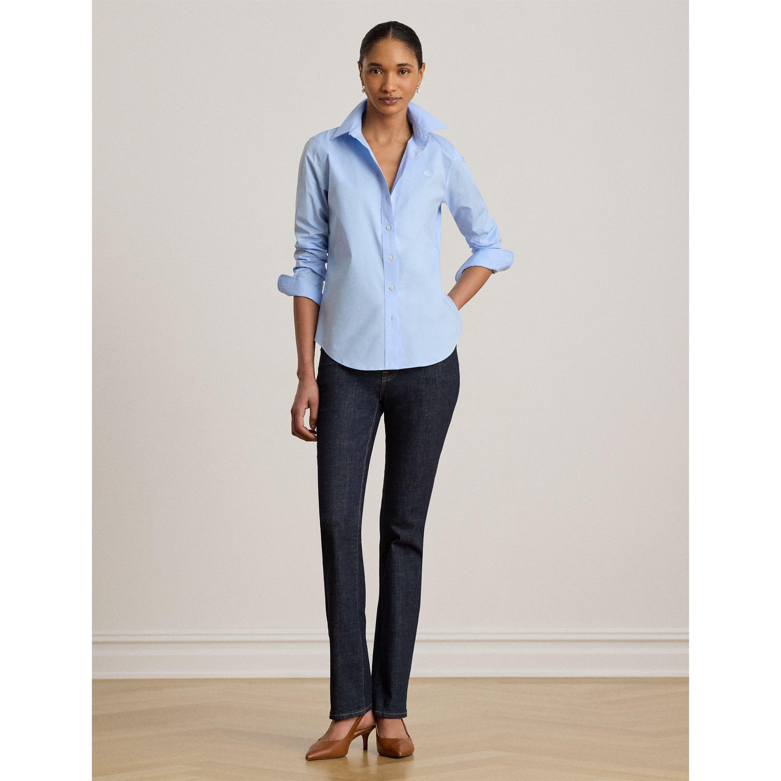 BLUE - Lauren by Ralph Lauren - Featherweight Cotton Shirt - 5