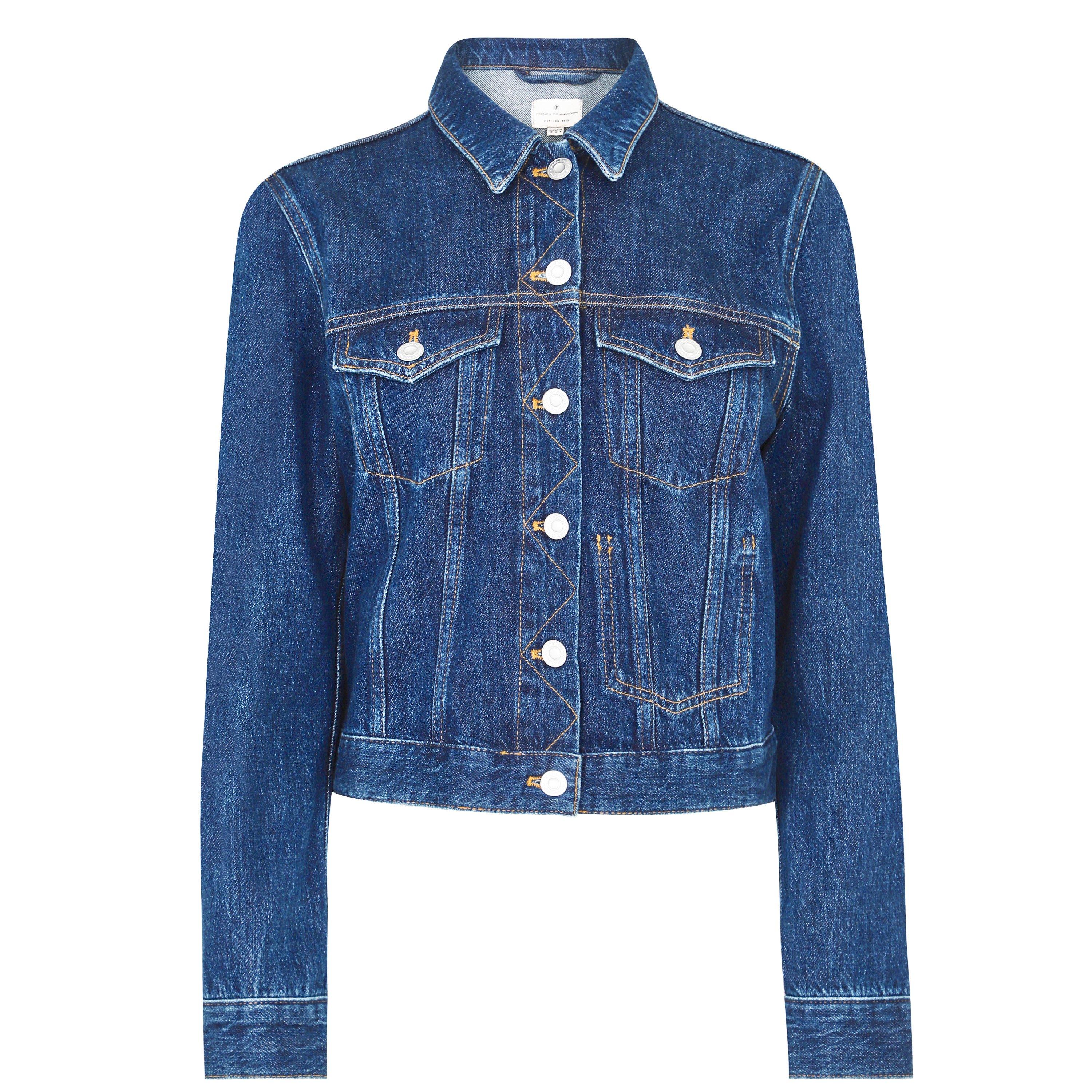 Women's Macee Micro Western Cotton Long Sleeve Cropped Denim Jacket