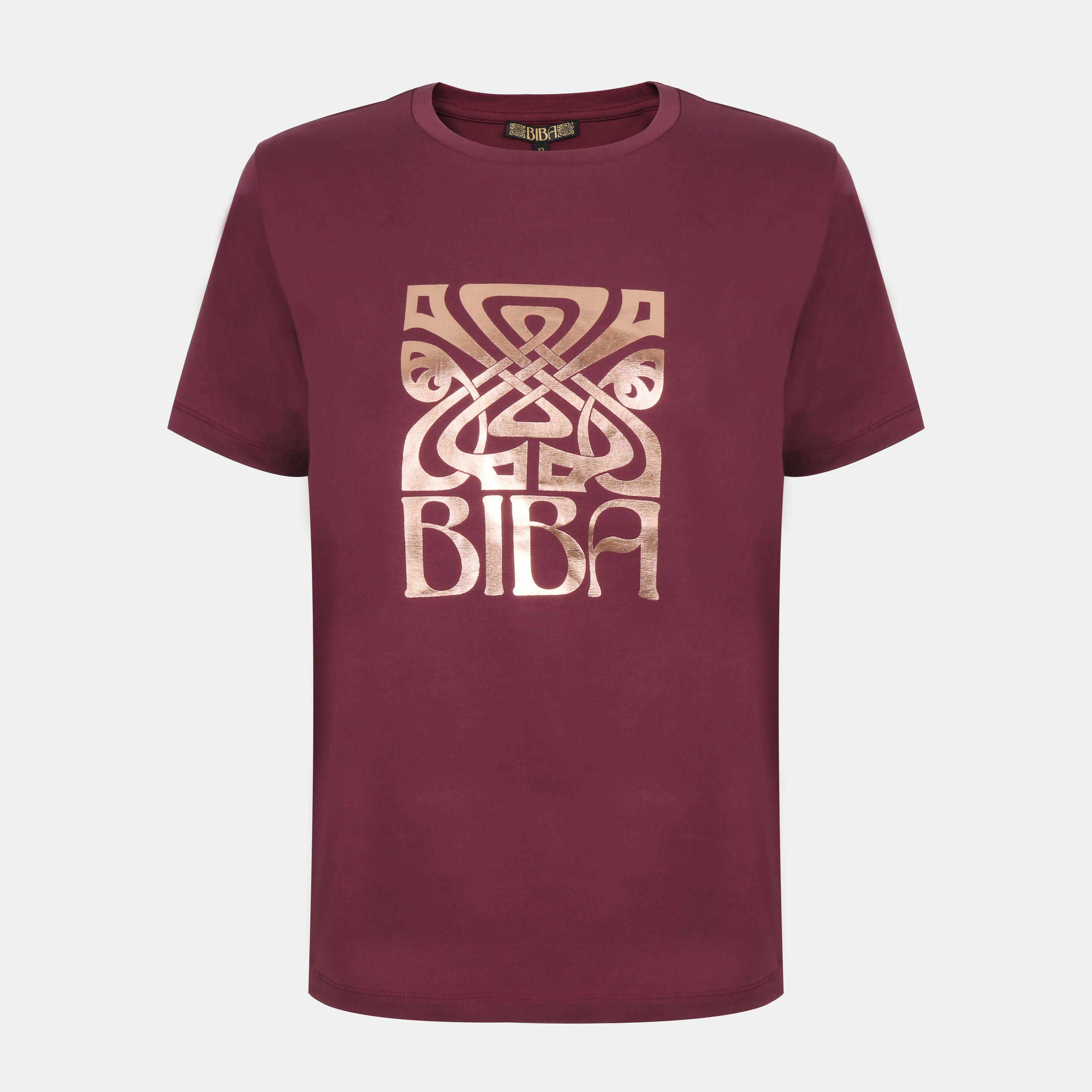 Biba Women's Logo T-Shirt - Fig Logo - 12 (M)