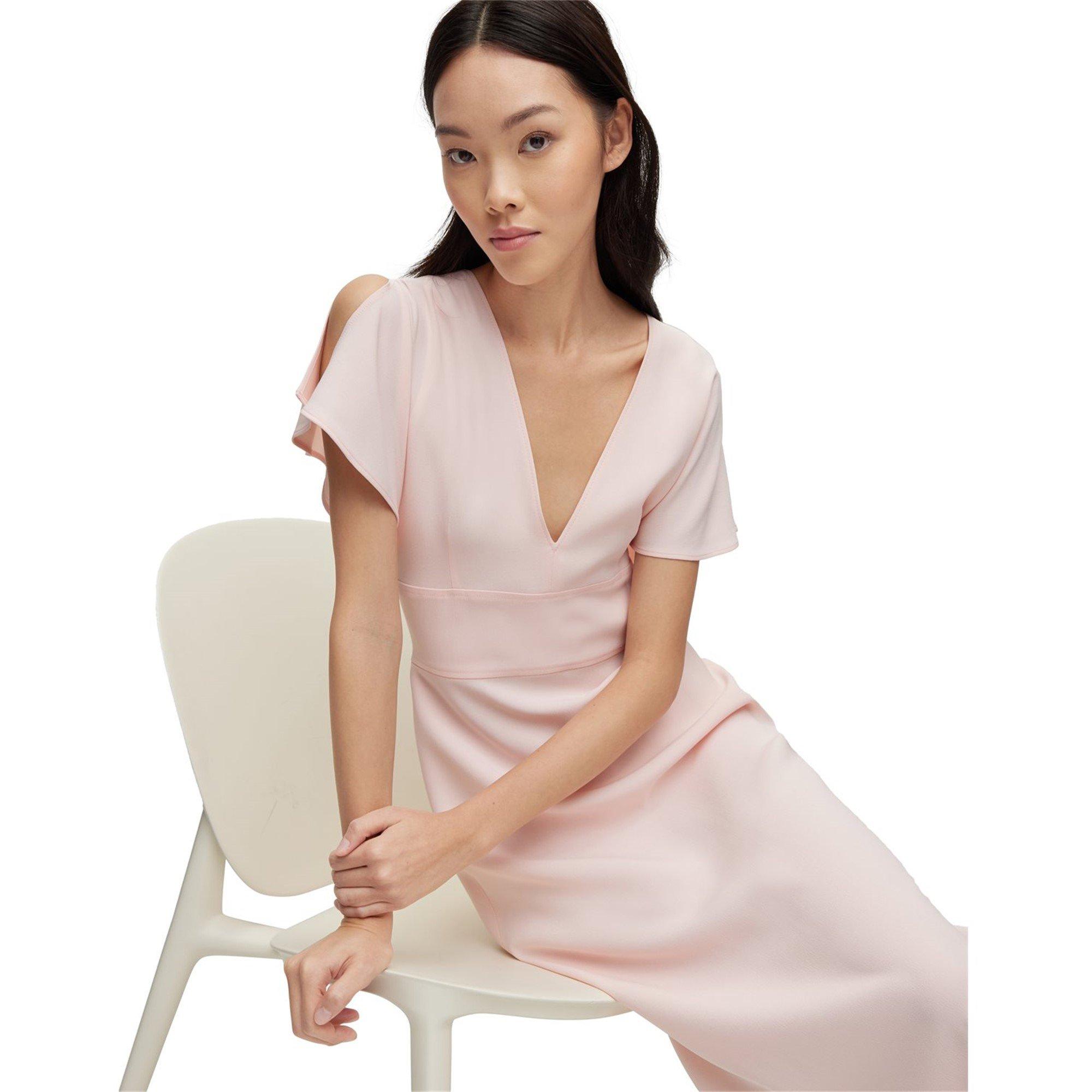 Bright Pink 676 - Boss - Women's Dawinga Dress, Slim Fit Long Length - 3