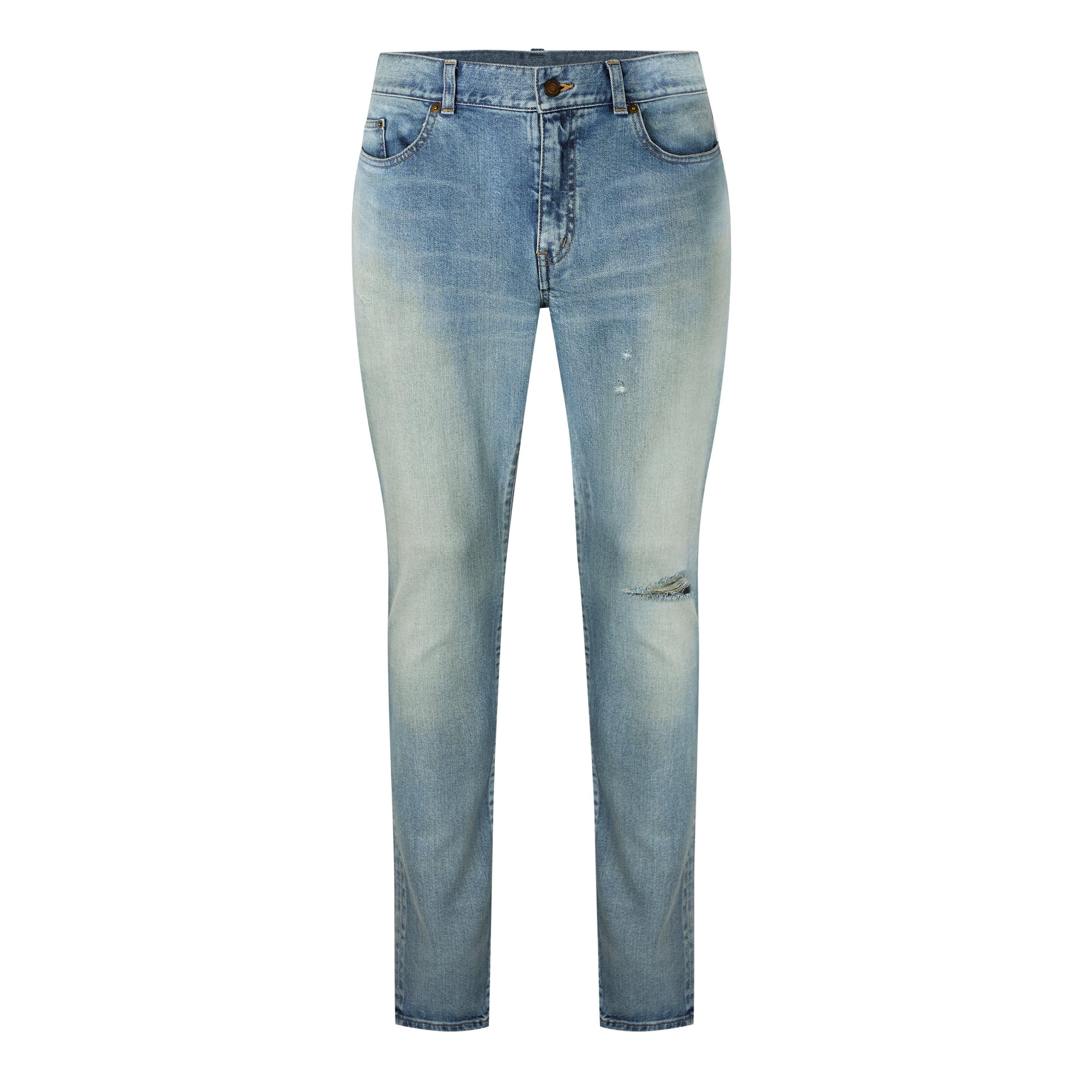 Santa Blue - Saint Laurent - Distressed Skinny Jeans - 5