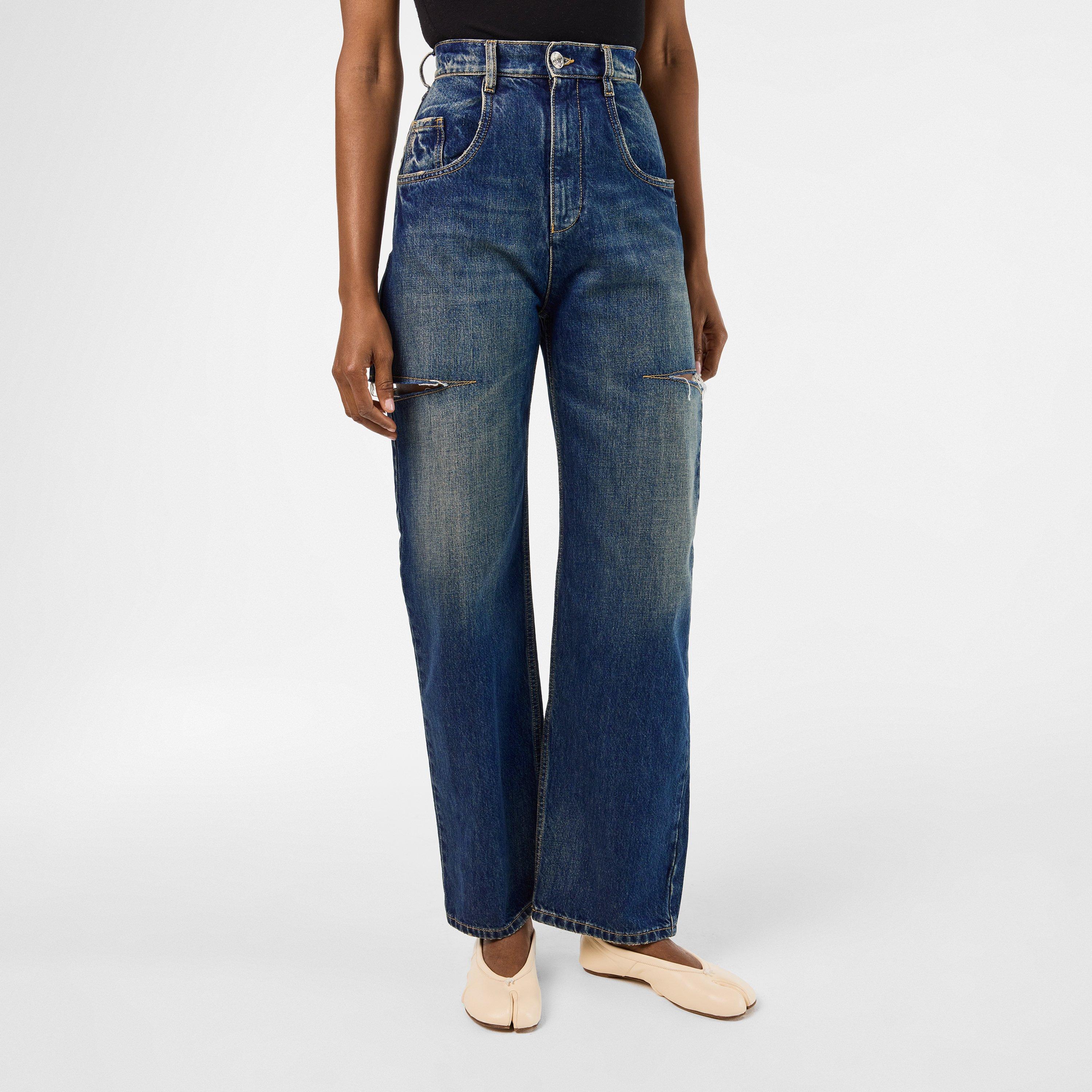 Washed Indigo - Maison Margiela - Denim Jeans With Slash Details. - 3