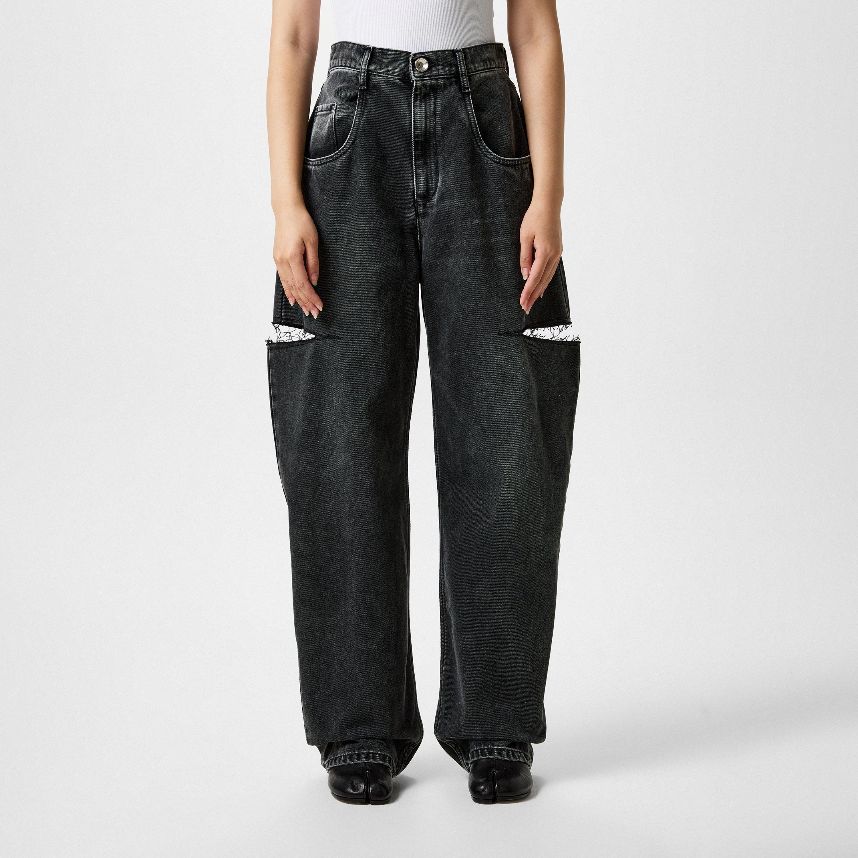 Black Washed - Maison Margiela - Denim Jeans With Slash Details - 1