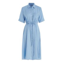 Tommy Hilfiger LINEN MIDI DRESS SS