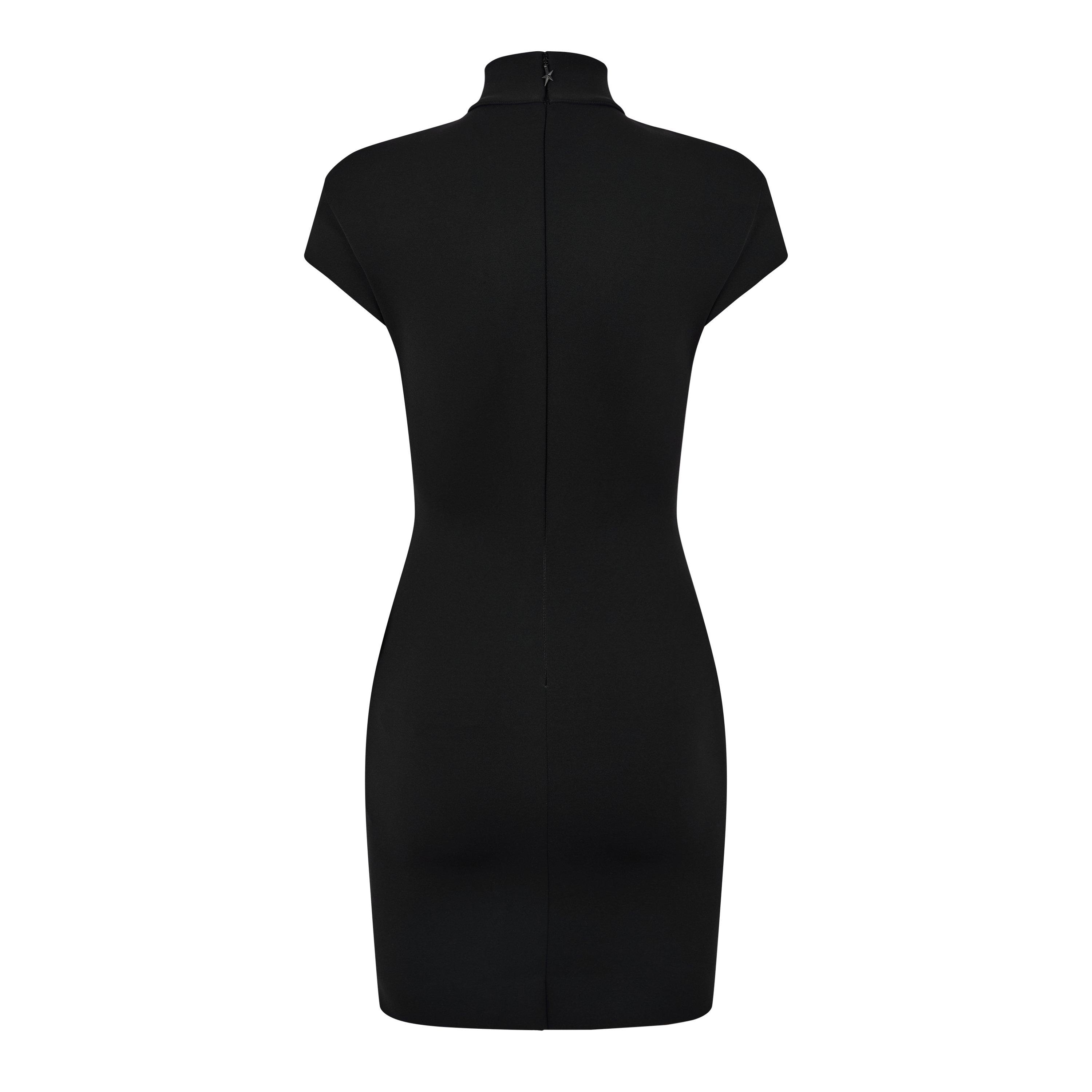Black - Mugler - Short Sleeve Cut Out Star Dress - 6