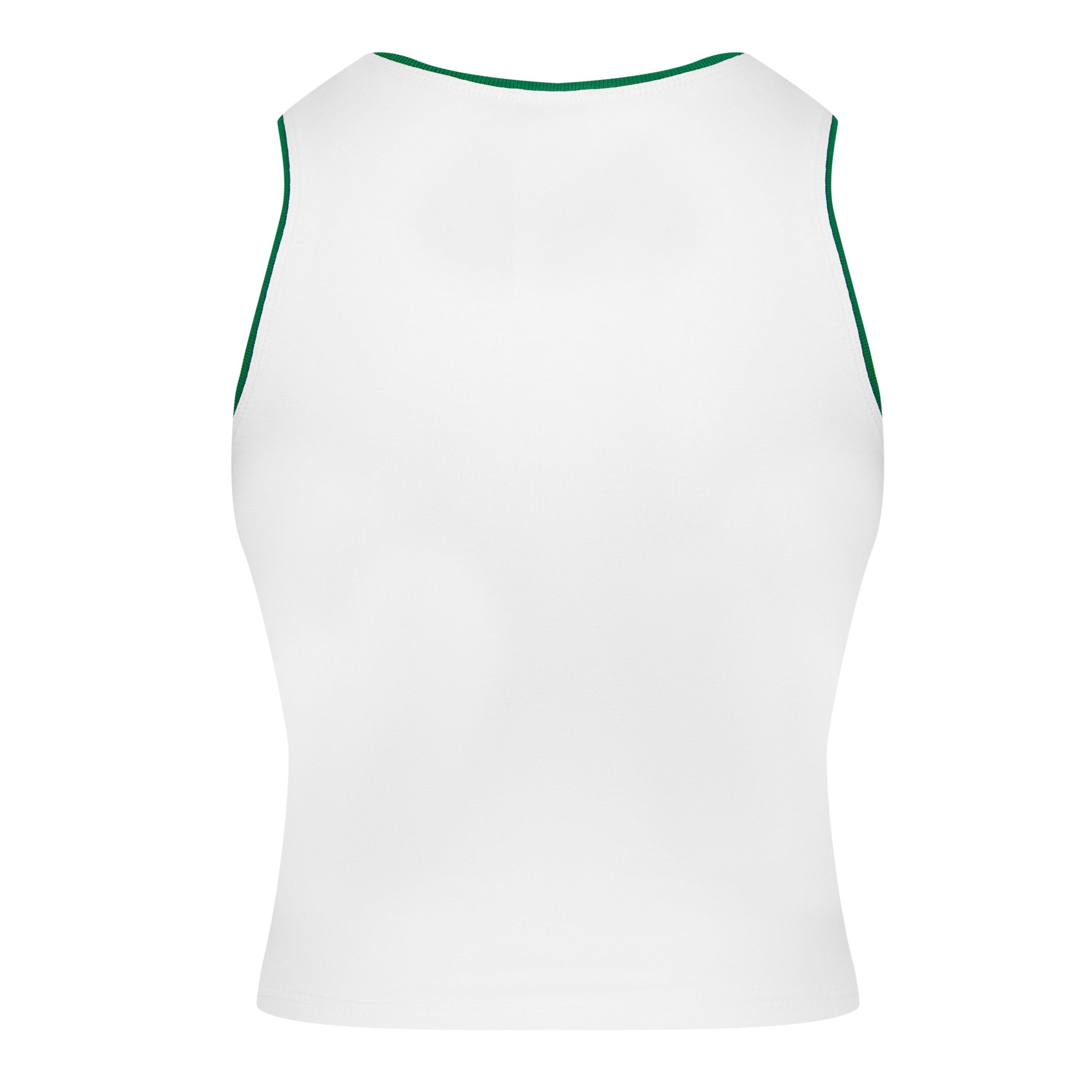 White - Casablanca - Women's Plain Cotton Logo Baby Vest - 8