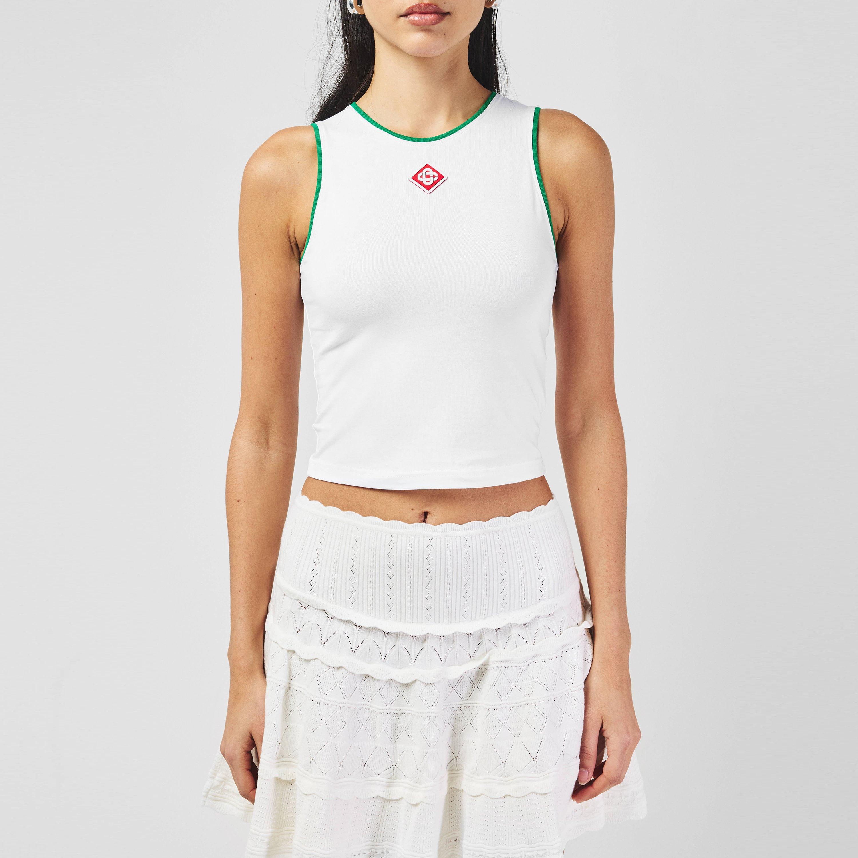 White - Casablanca - Women's Plain Cotton Logo Baby Vest - 3