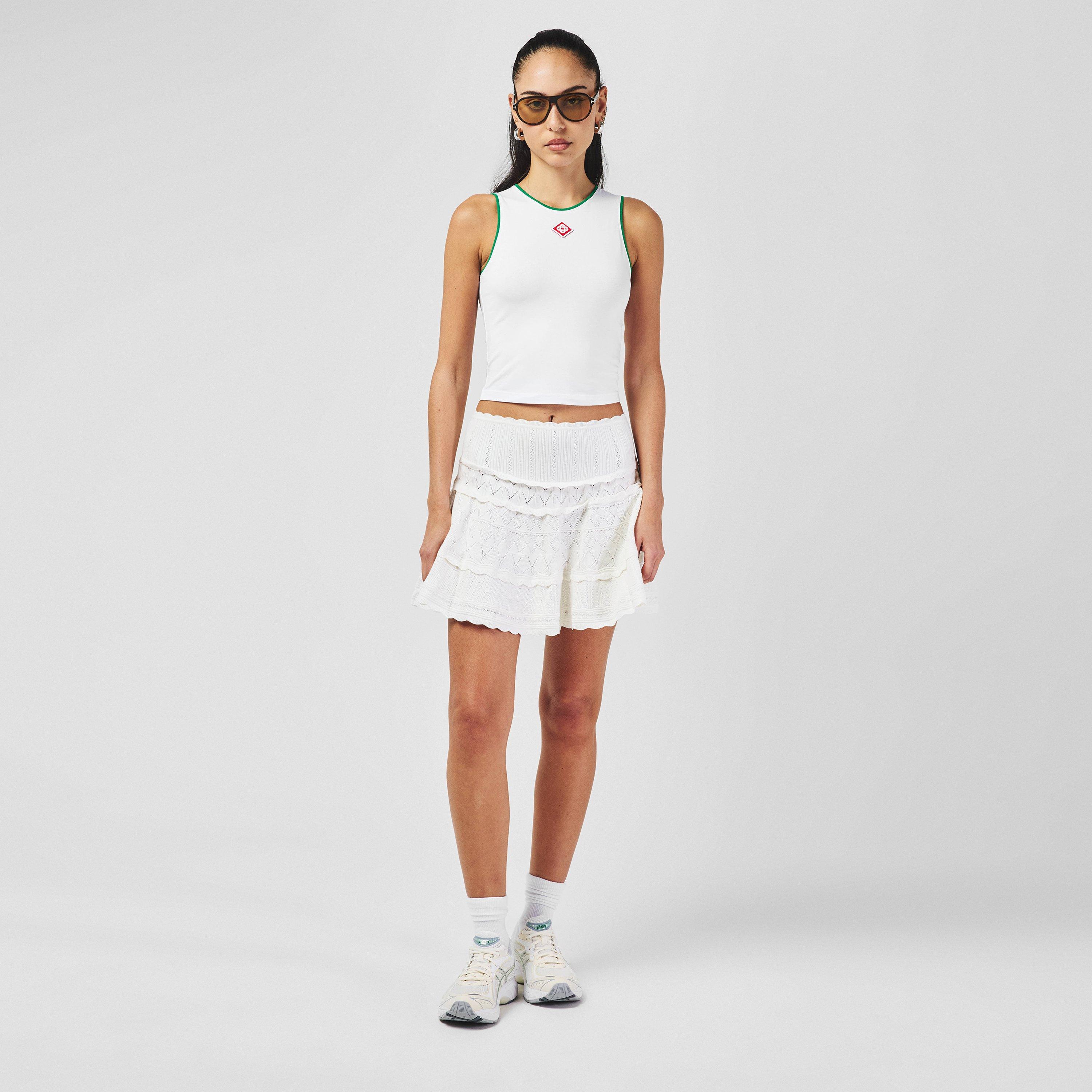 White - Casablanca - Women's Plain Cotton Logo Baby Vest - 5