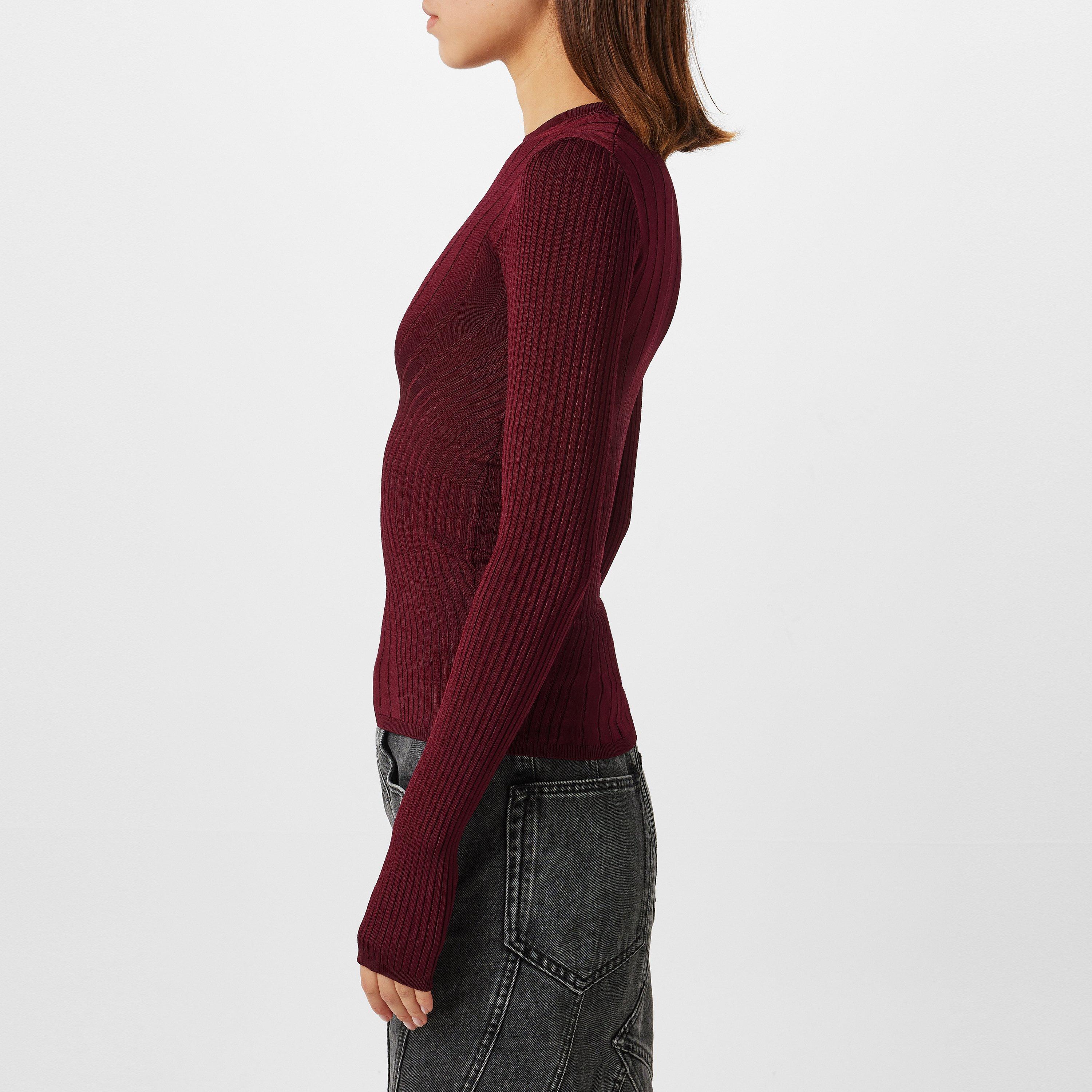 Blood Red - Mugler - Sculpting Knit Top - 2