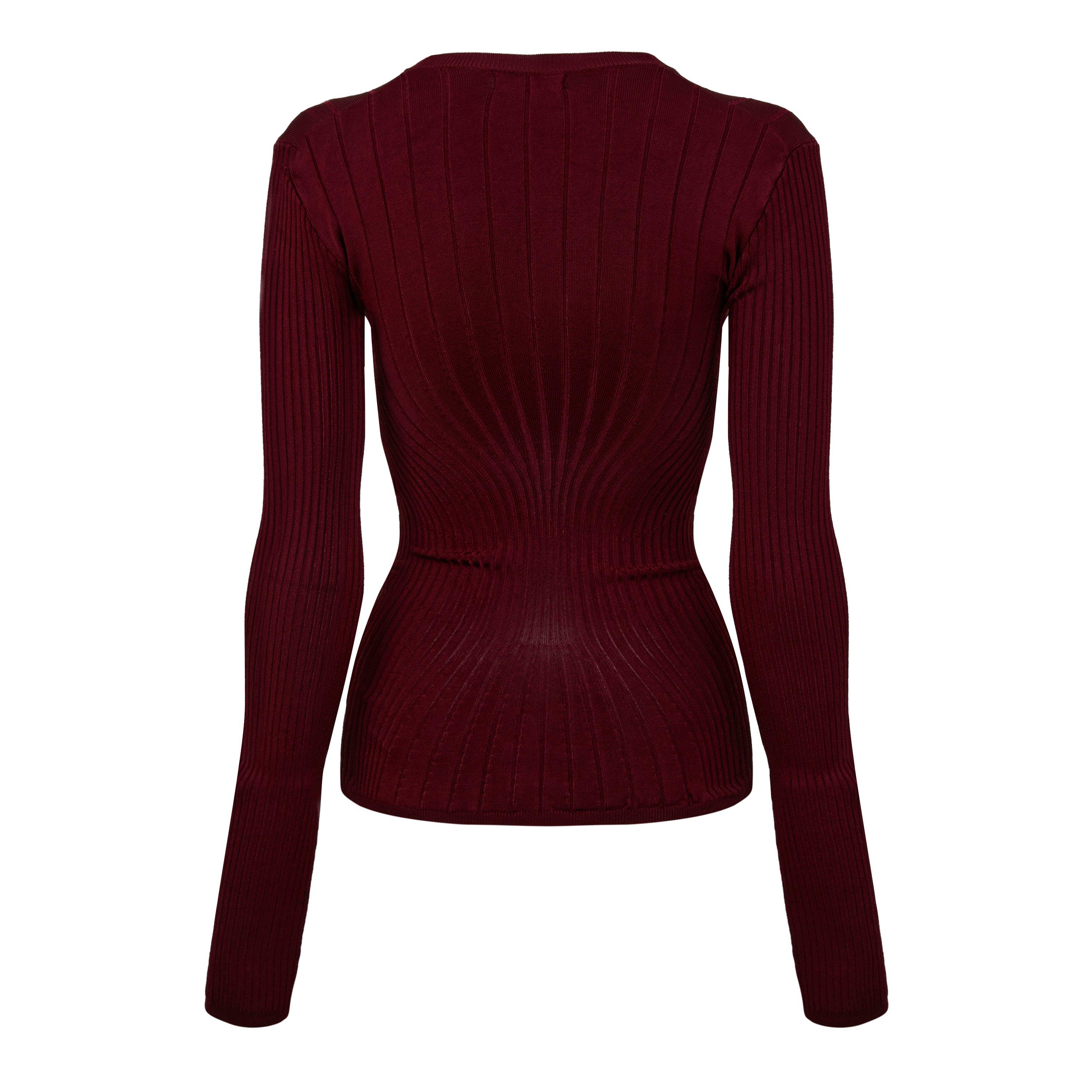 Blood Red - Mugler - Sculpting Knit Top - 6
