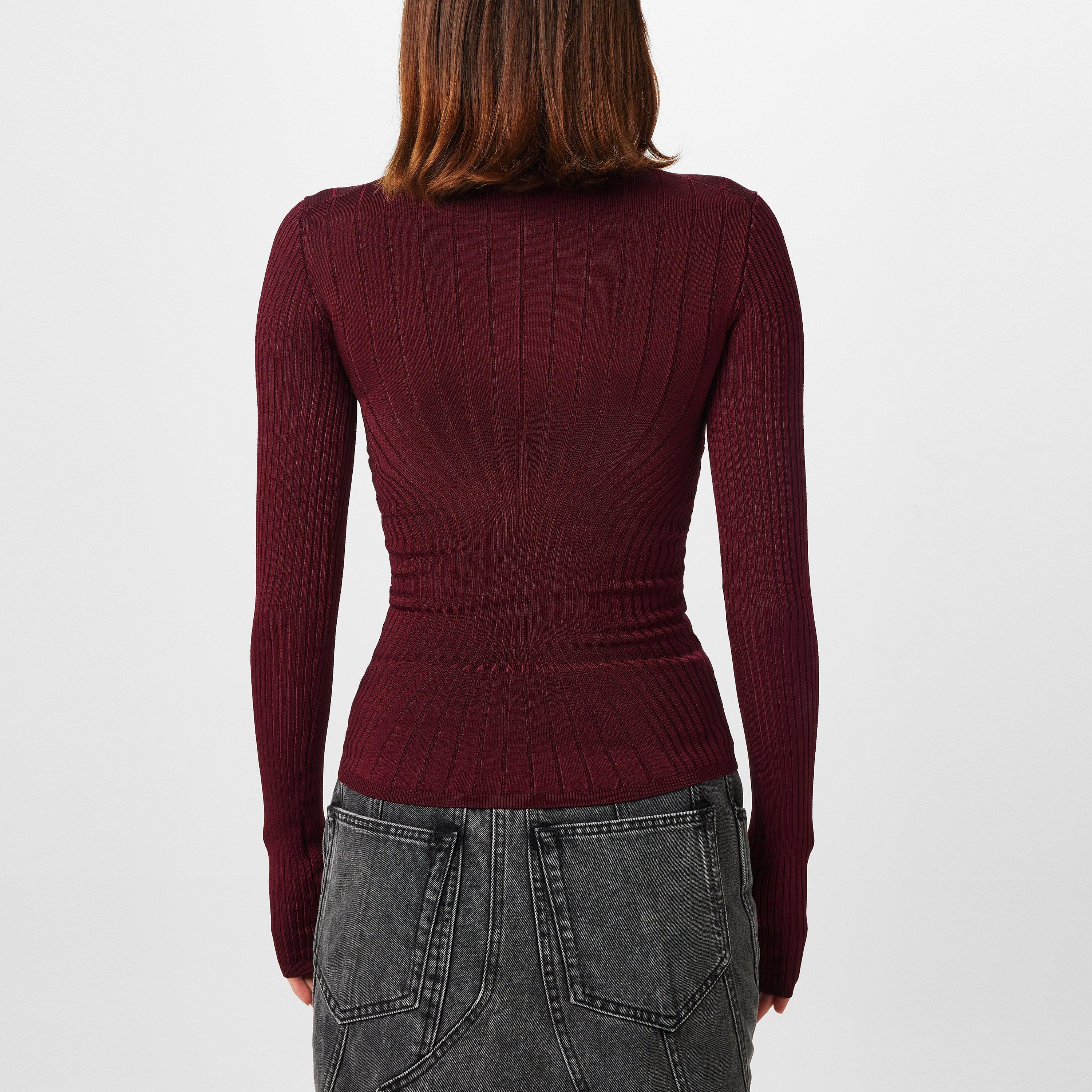 Blood Red - Mugler - Sculpting Knit Top - 3