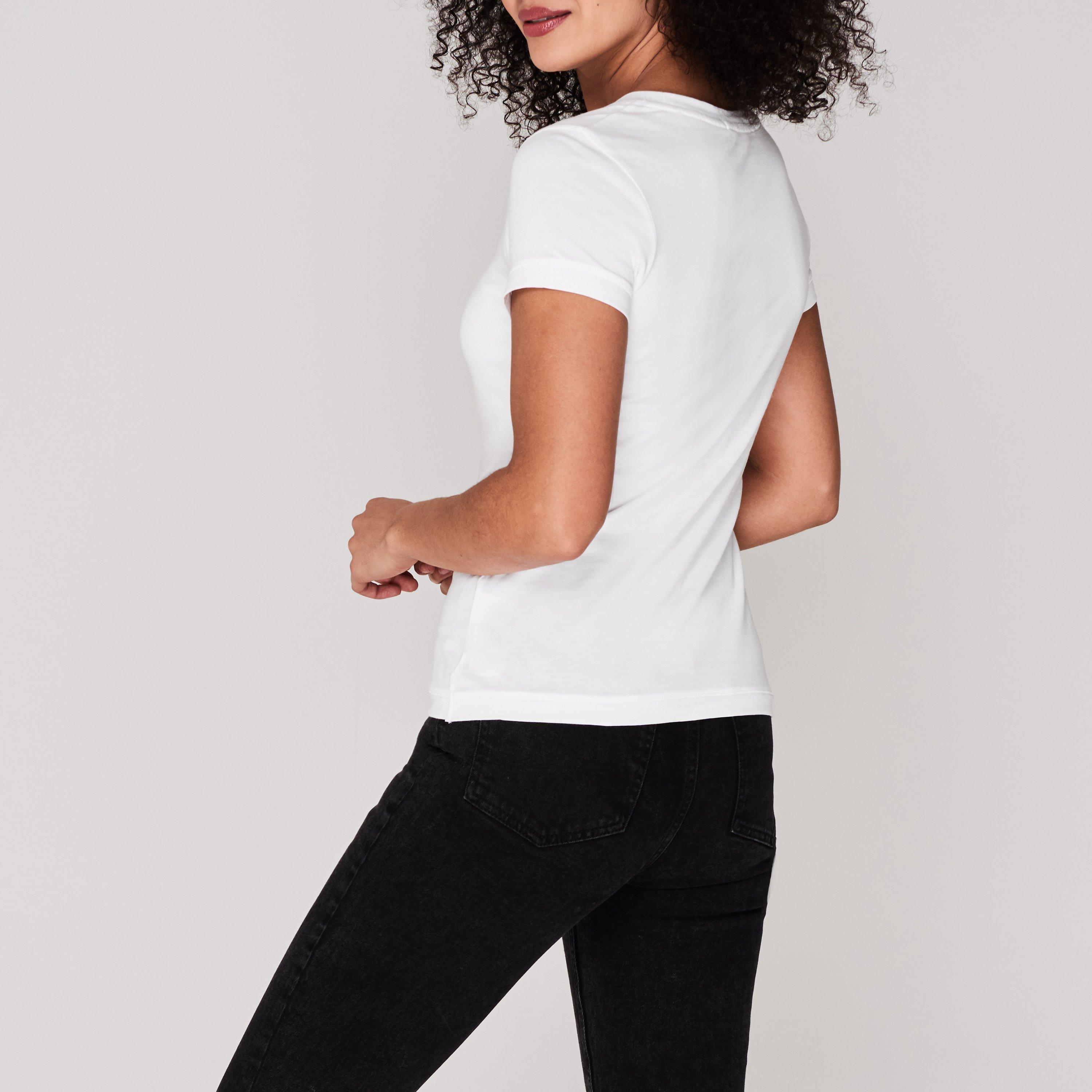 BRIGHT WHITE - Calvin Klein Jeans - Embroidered Logo Slim Fit T-Shirt - 3