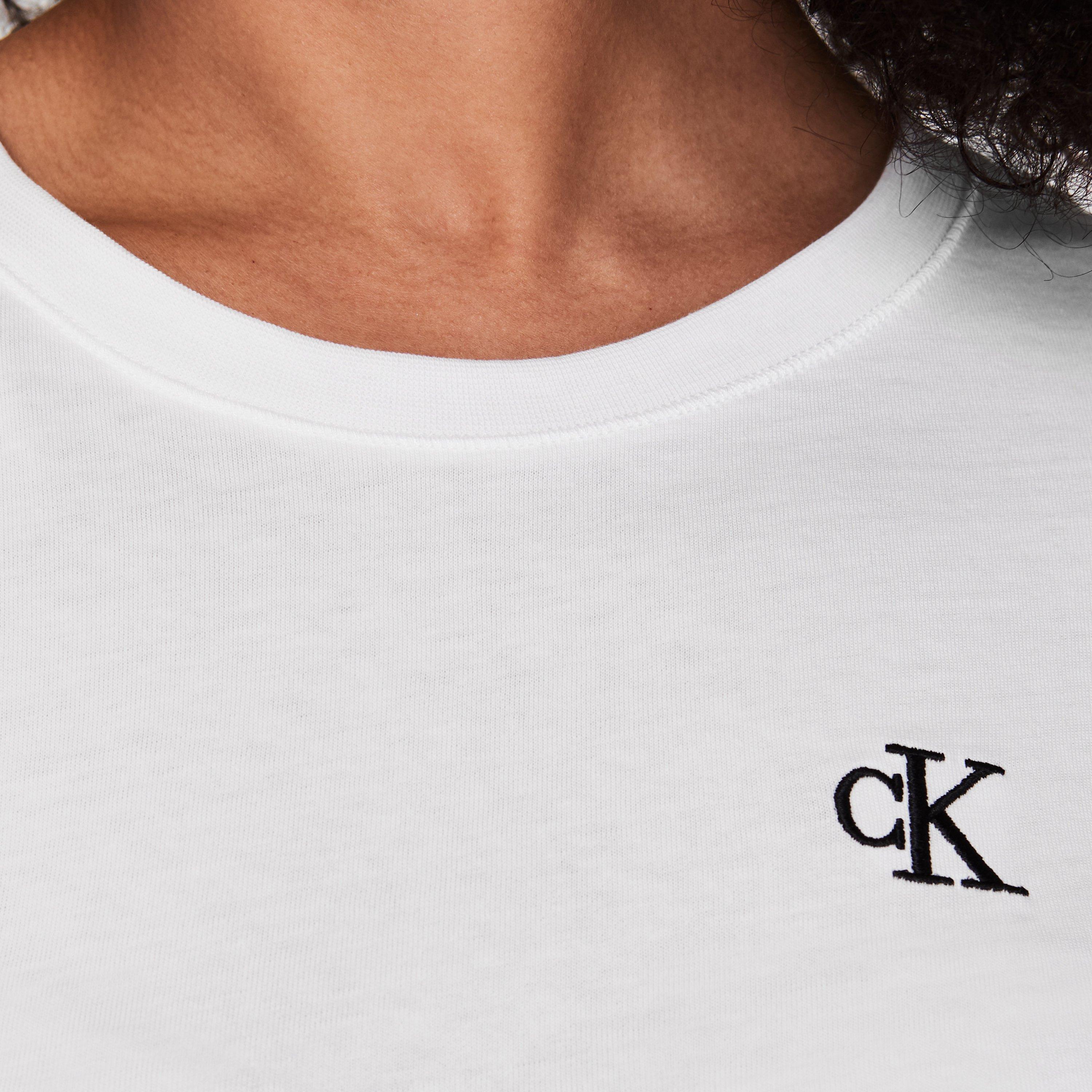 BRIGHT WHITE - Calvin Klein Jeans - Embroidered Logo Slim Fit T-Shirt - 4