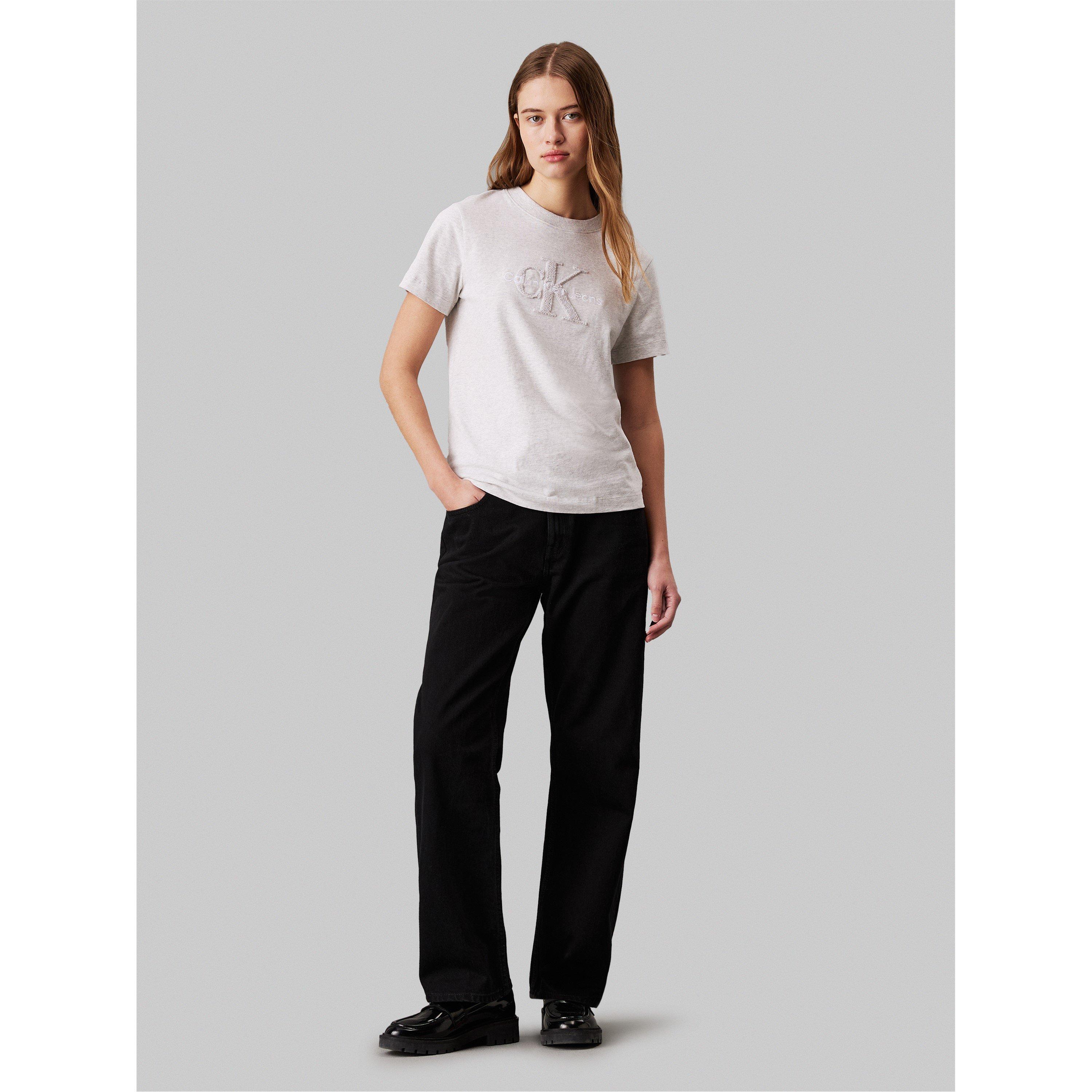 Ivory Grey Hthr - Calvin Klein Jeans - short-sleeved T-shirt - 3