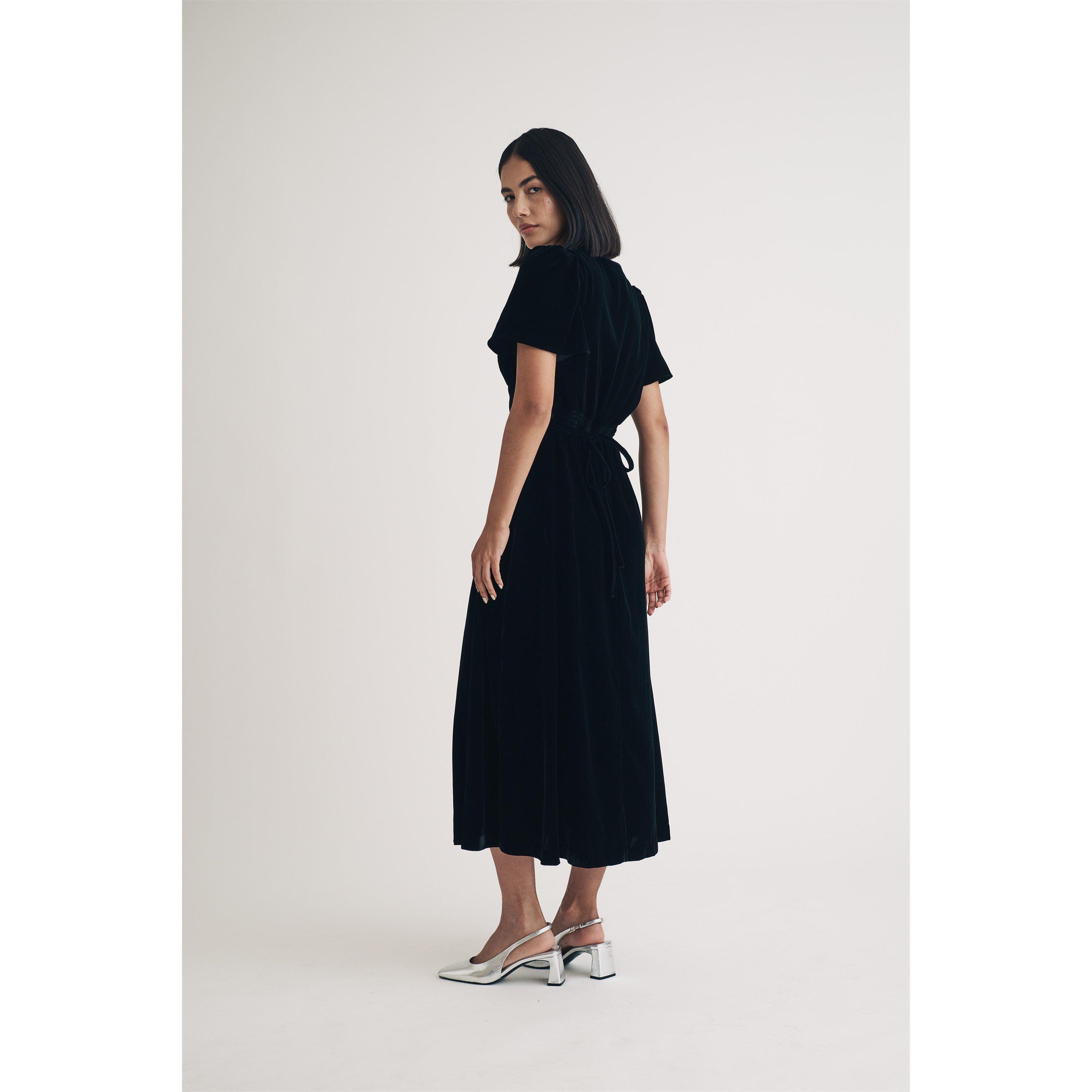 Black - Nobodys Child - Velvet Atlas Midi Dress - 2