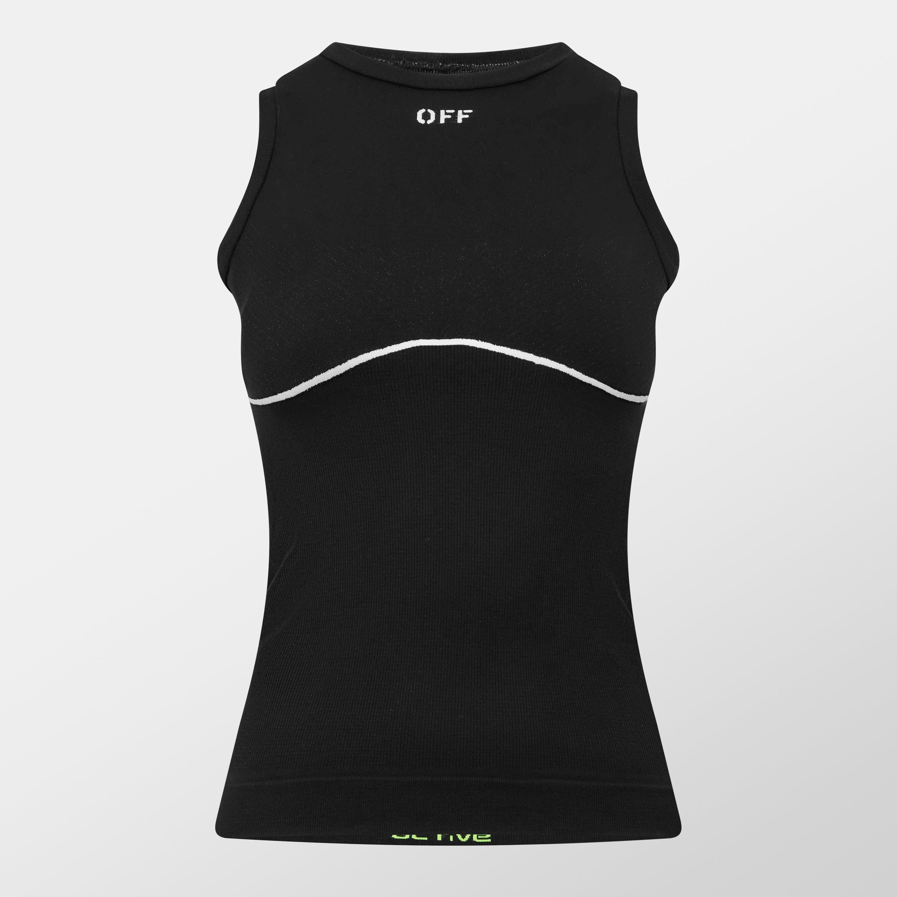 Black - Off White - Women's Seamless Tank Vest - 1