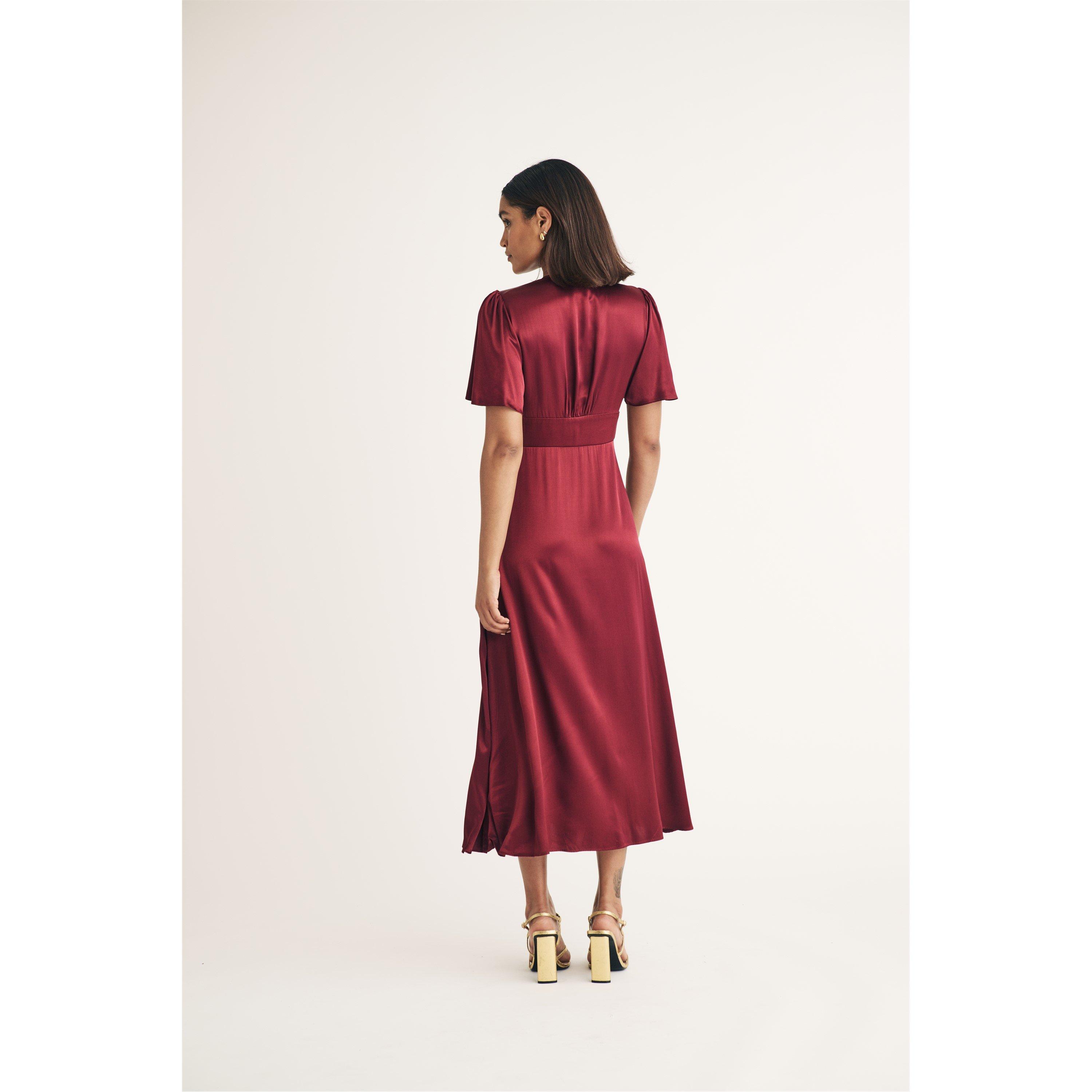 Burgandy - Nobodys Child - Bridesmaid Erin Midi Dress - 2