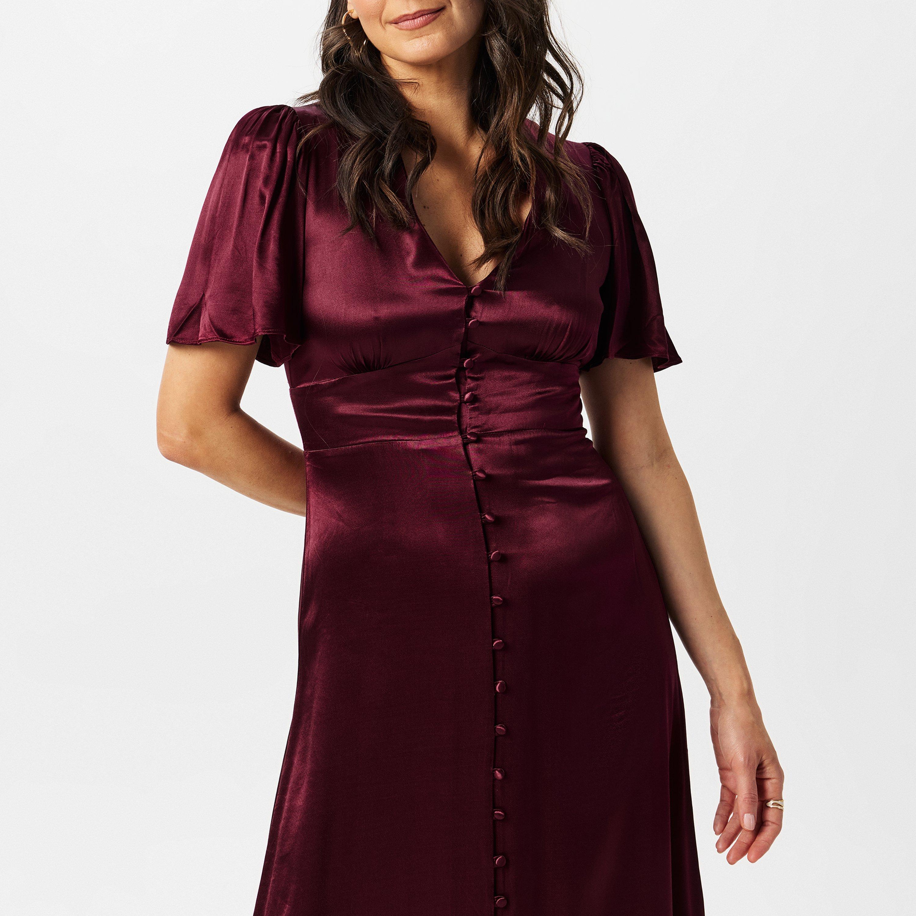 Burgandy - Nobodys Child - Bridesmaid Erin Midi Dress - 3