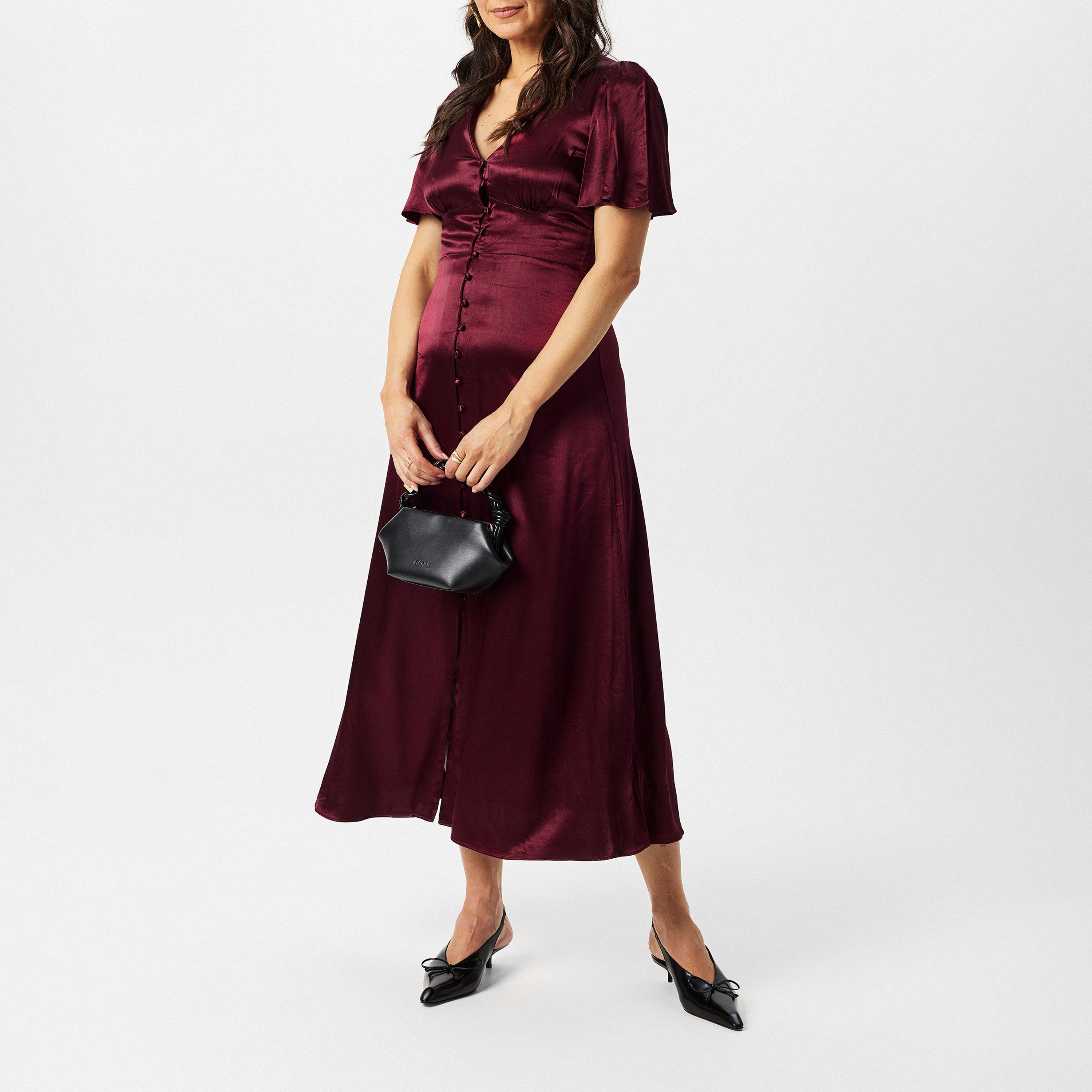 Burgandy - Nobodys Child - Bridesmaid Erin Midi Dress - 6