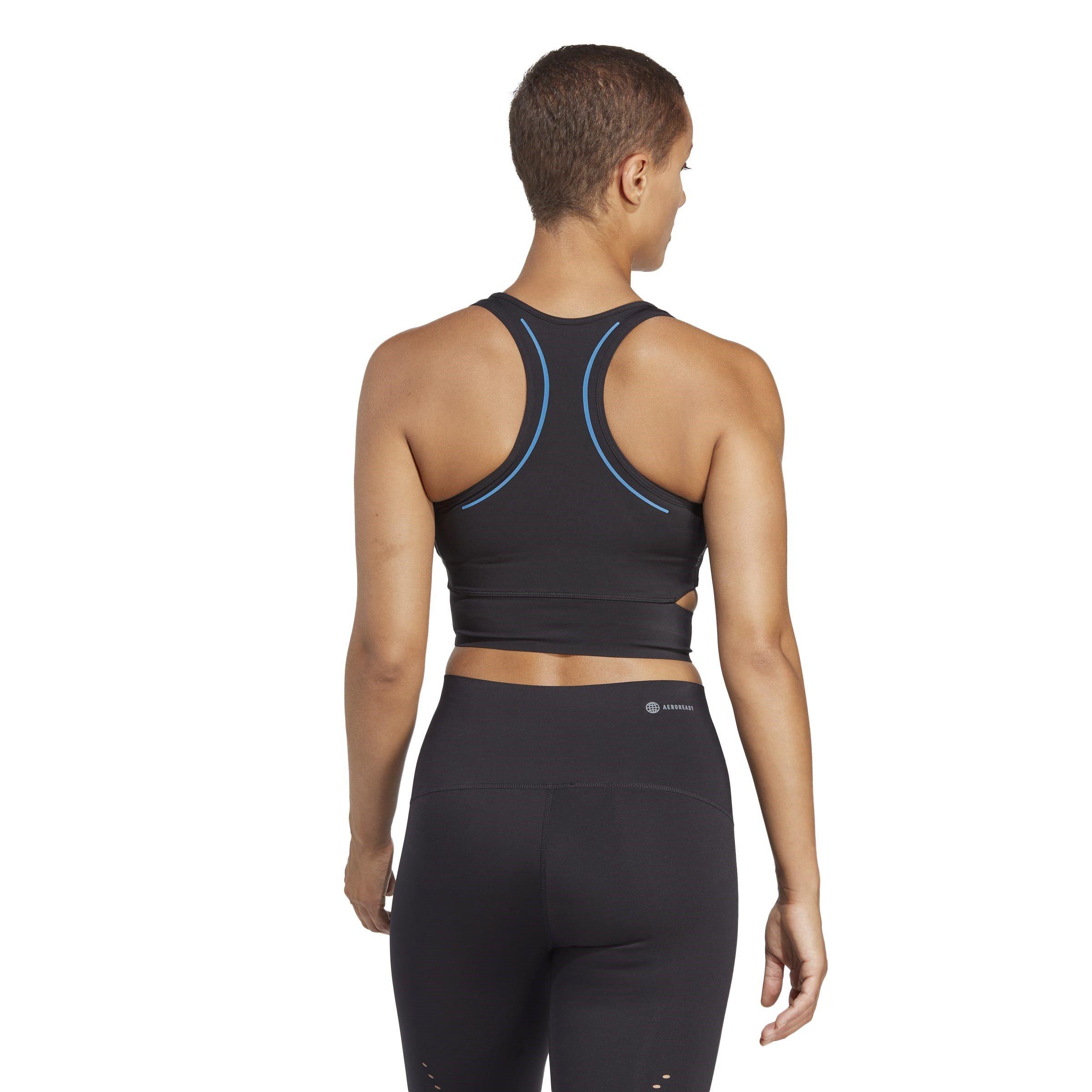 Preto - adidas - Tailored HIIT HEAT.RDY Crop Training Tank Top Womens - 3