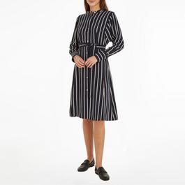 Tommy Hilfiger ARGYLE STRIPE MIDI SHIRT DRESS