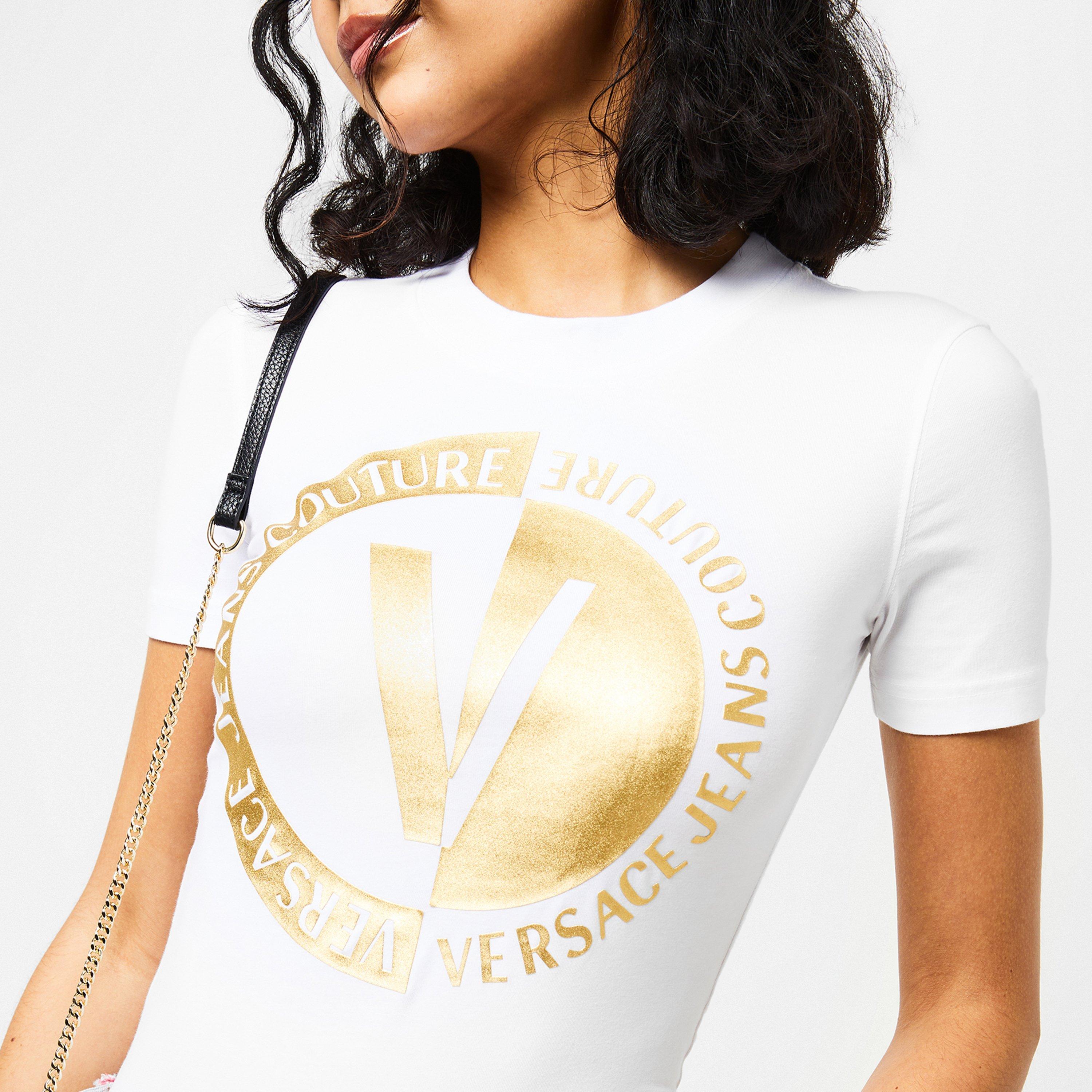 White/Gld G03 - Versace Jeans Couture - Printed Logo T-Shirt - 3