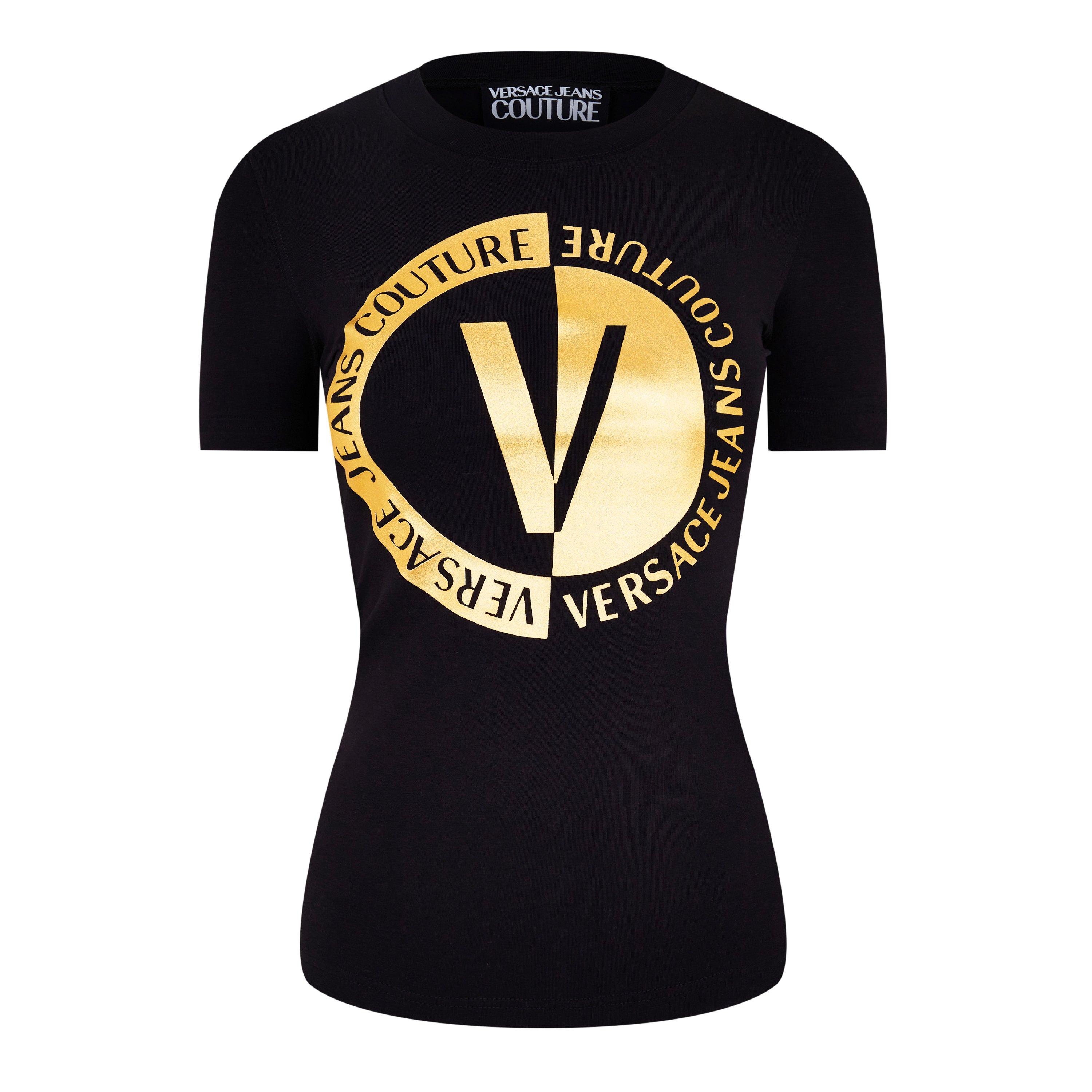 Black/Gld G89 - Versace Jeans Couture - Printed Logo T-Shirt - 5