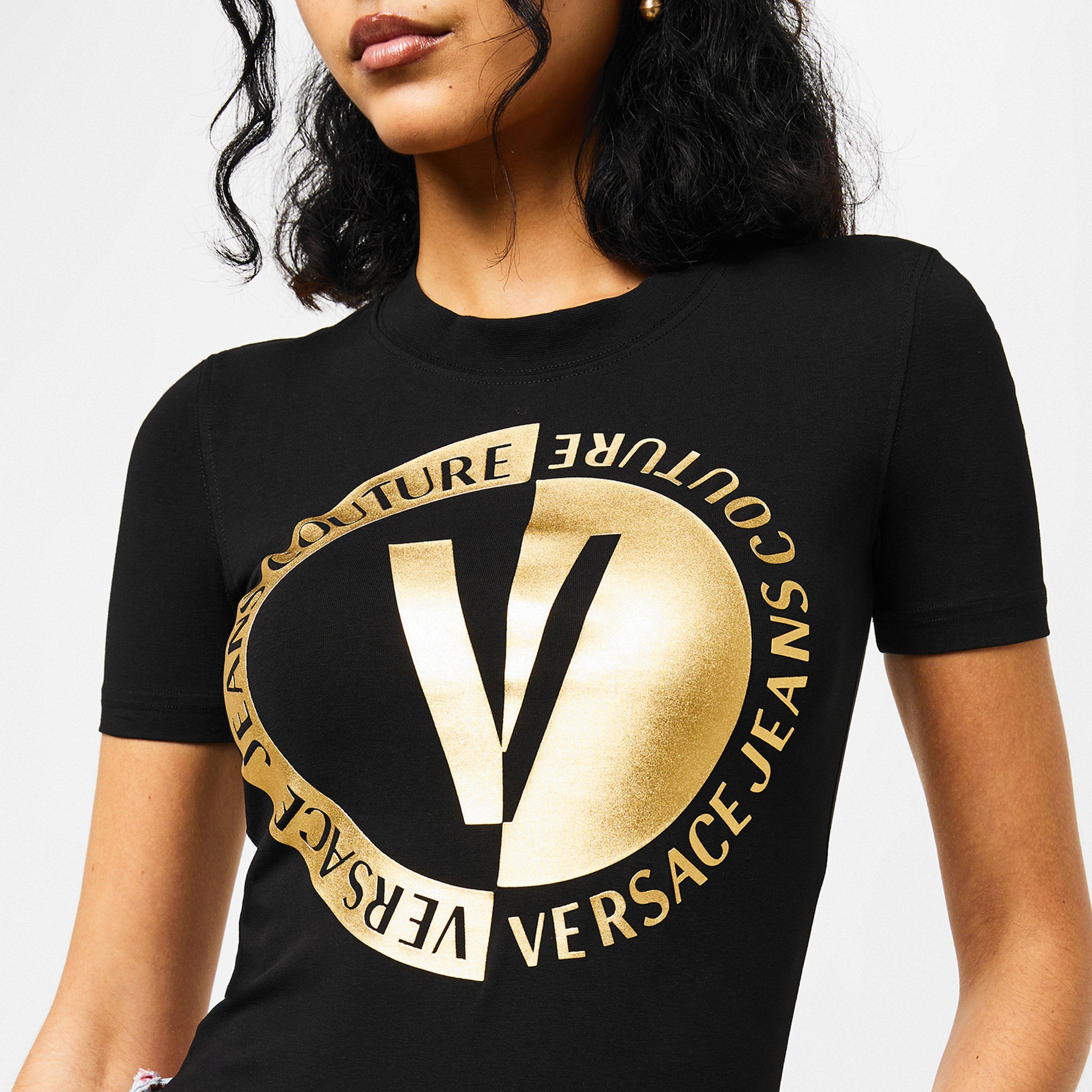 Black/Gld G89 - Versace Jeans Couture - Printed Logo T-Shirt - 3