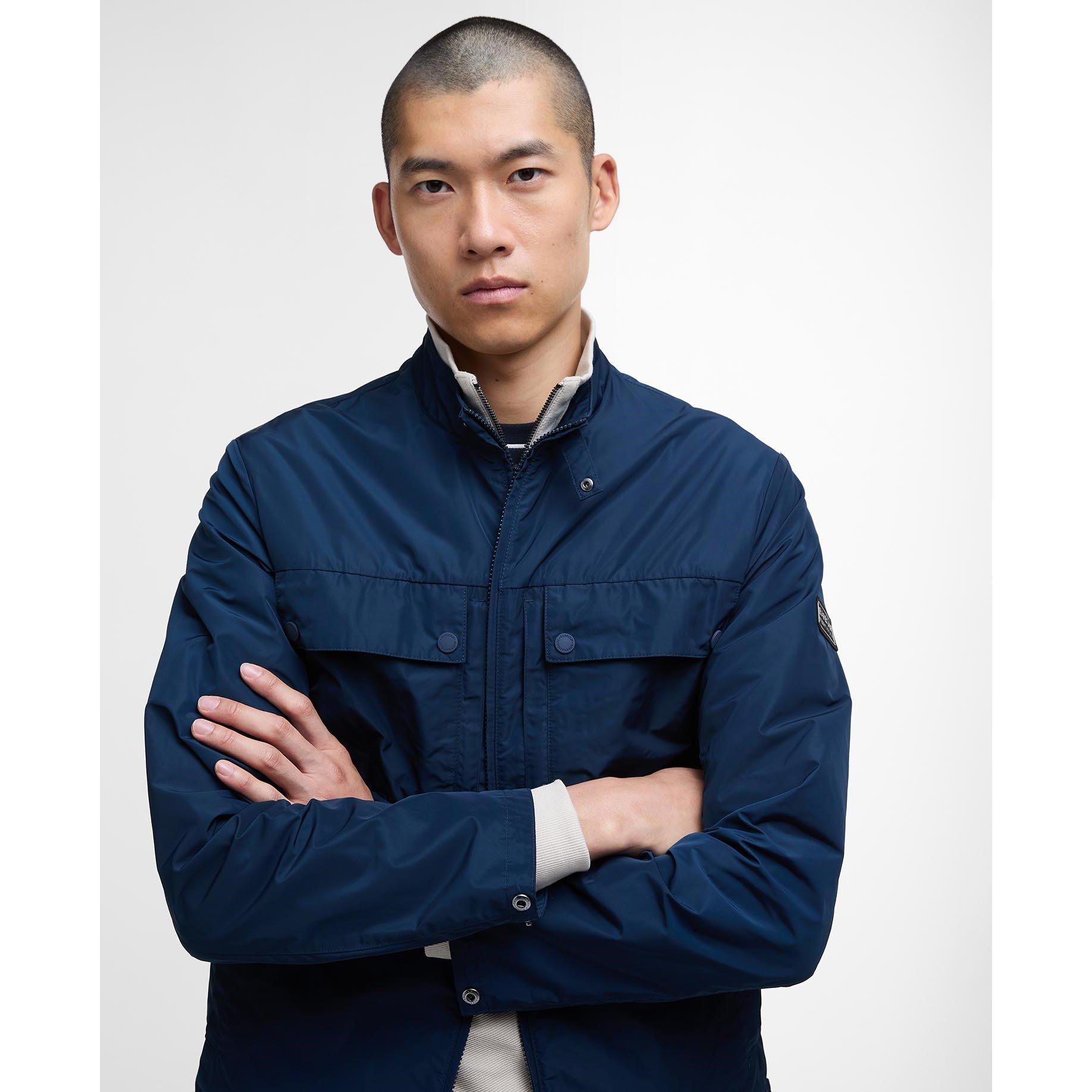 Navy NY51 - Barbour International - Men's Gorley Long Sleeve Tailored Fit Field Jacket - 4