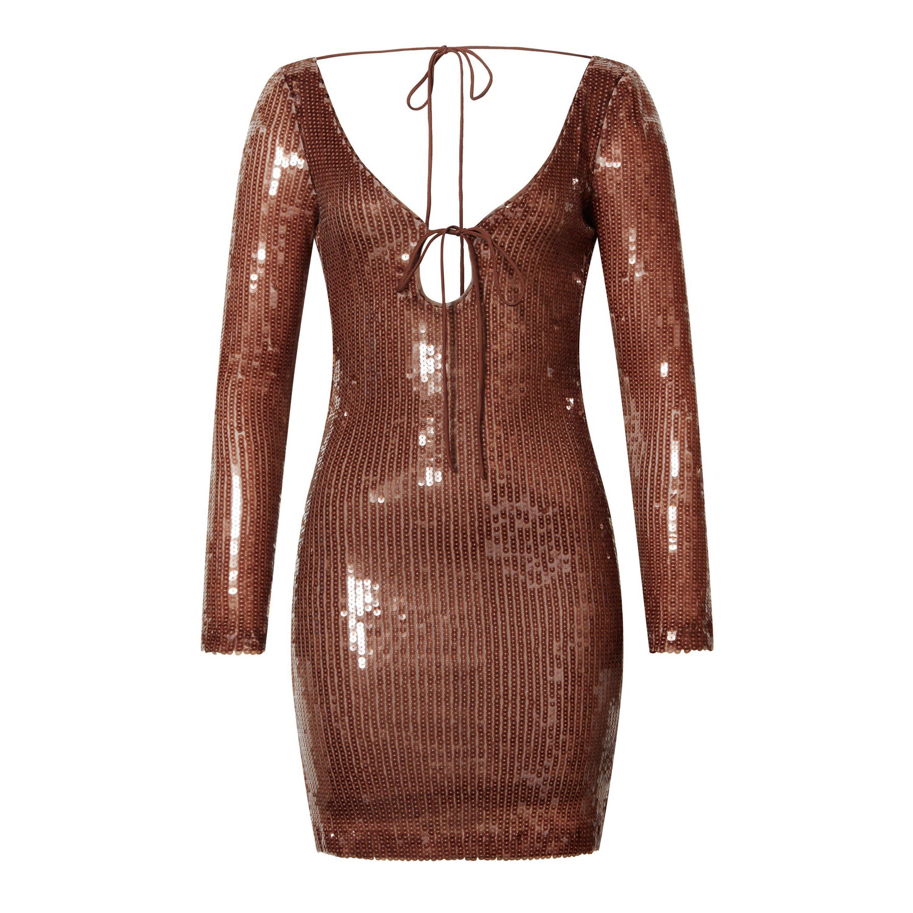 Chocolate - Bardot - Women's Verona Sequin Long Sleeve Mini Dress - 5